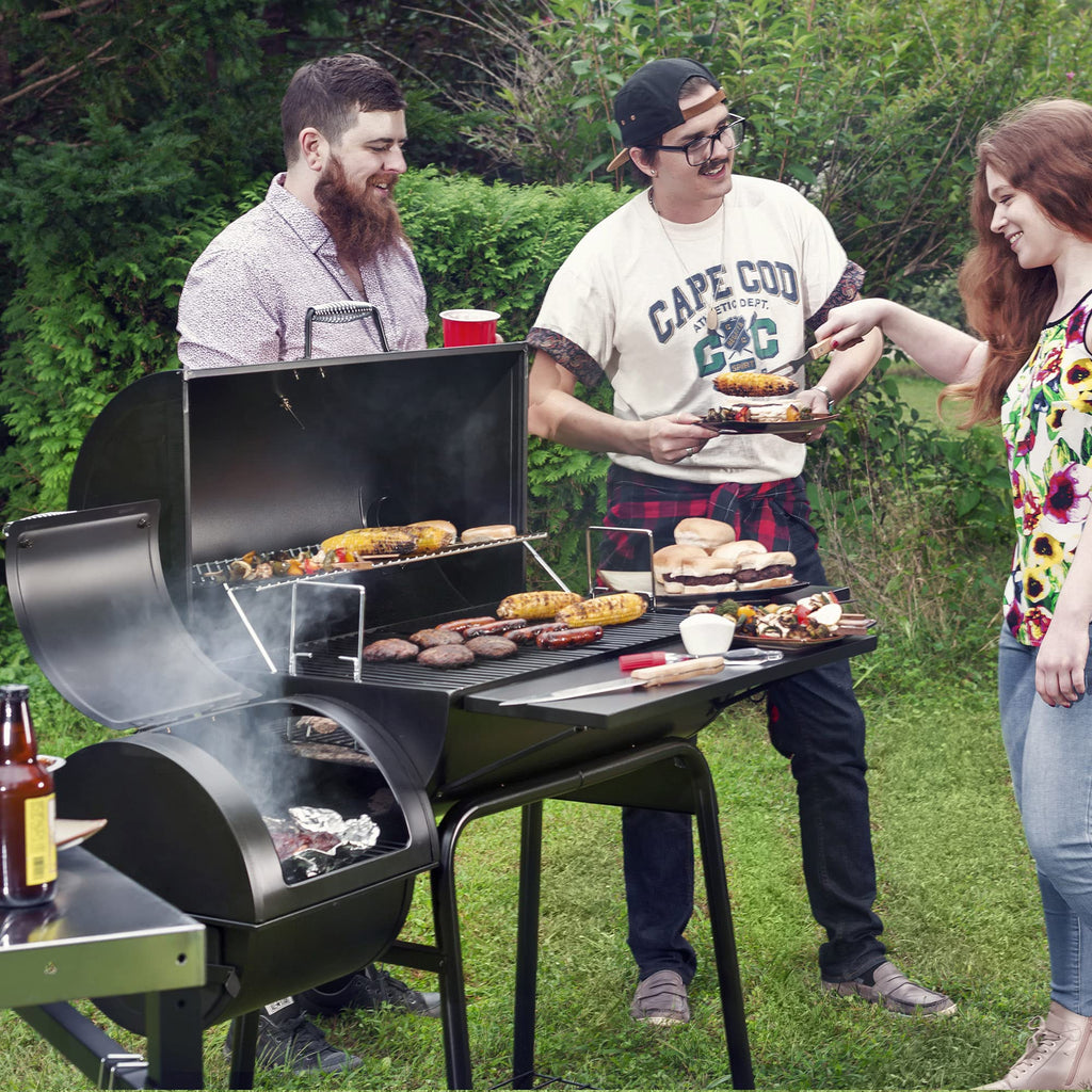 2025 Royal Gourmet Parrilla de Carbón BBQ de 30" y Ahumador Lateral