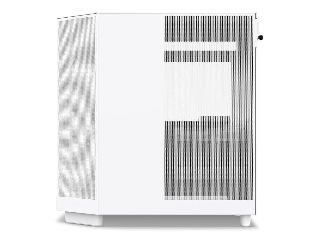 2025 NZXT H6 FLOW - Caja compacta de torre intermedia de doble cámara con flujo de aire, color blanco, CC-H61FW-01