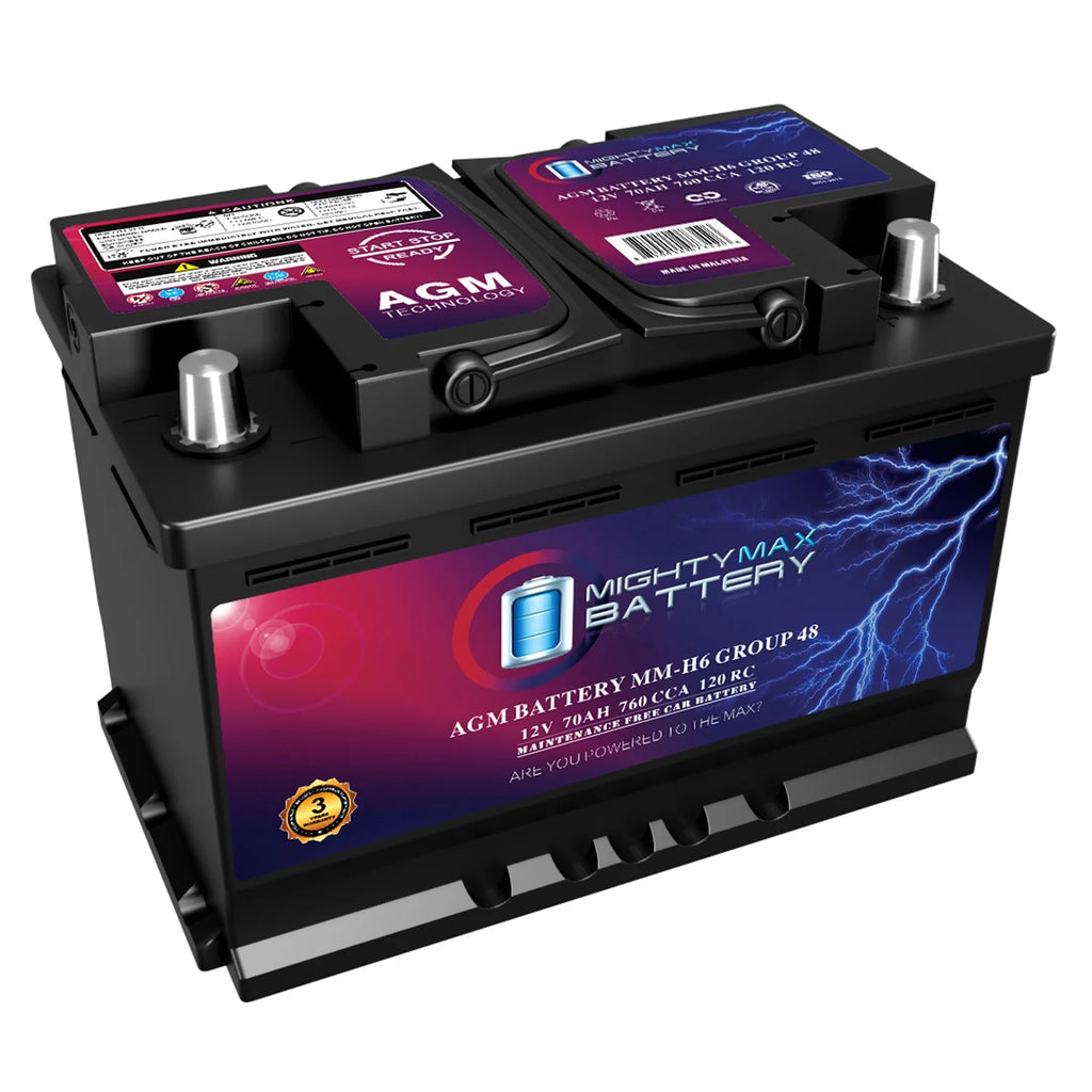 Batería de repuesto MM-H6 Grupo 48 12 V 70 Ah 120 RC 760 CCA – Compatible con Chevrolet Silverado 1500 1/2 Tonne 2007–2013