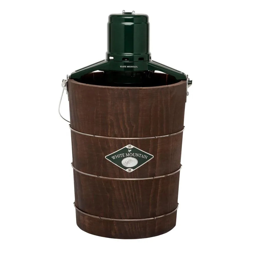 2025 Máquina eléctrica para hacer sorbete White Mountain 6 Qt. verde y marrón