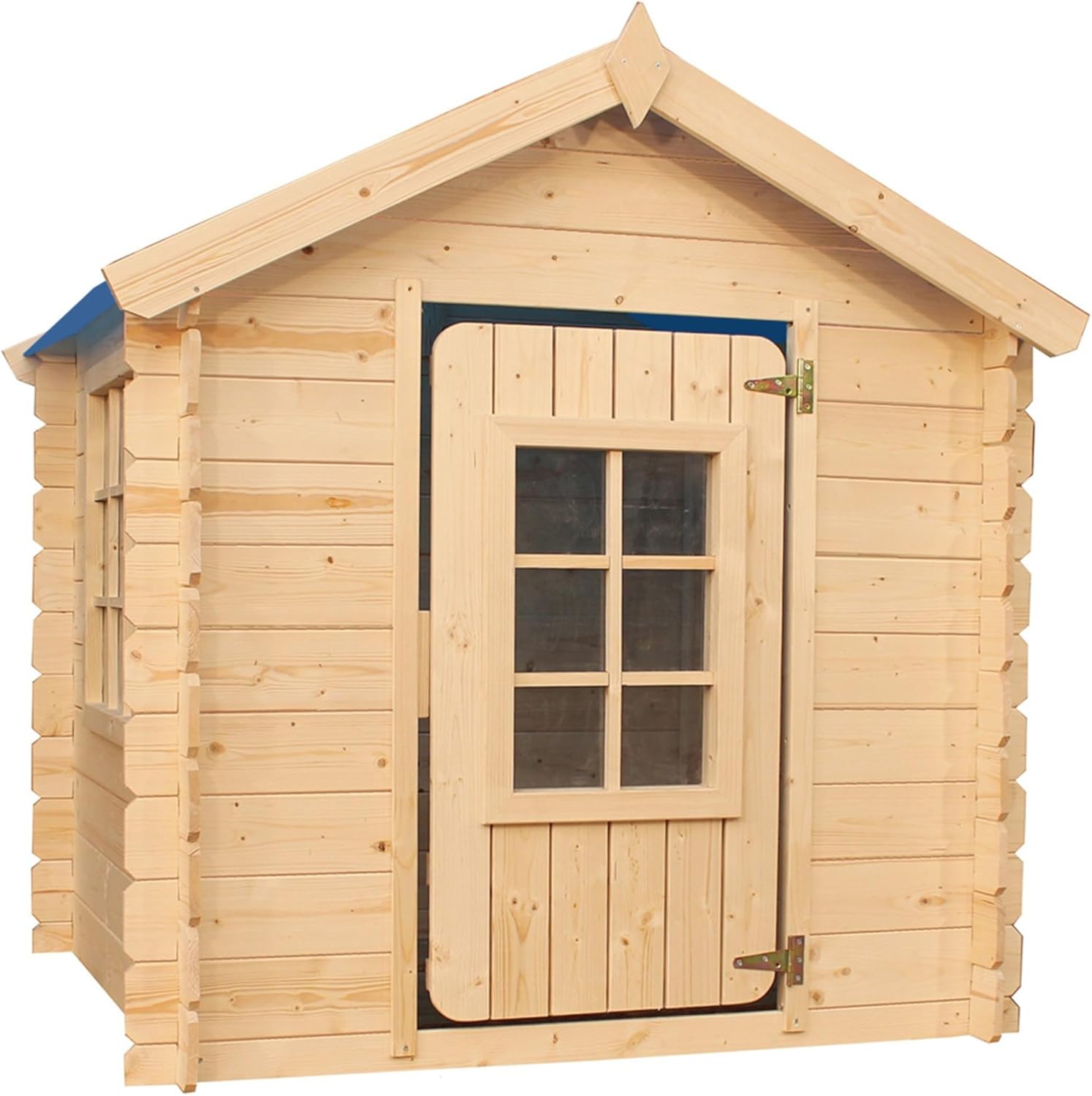 TIMBELA M570Z-1 Casa de Madera para Niños, Casita Infantil Exterior 111x113xA121 cm, Casitas Infantiles Jardin, Casa Juguete Niños, Caseta Infantil (Tetto-Colore Verde)