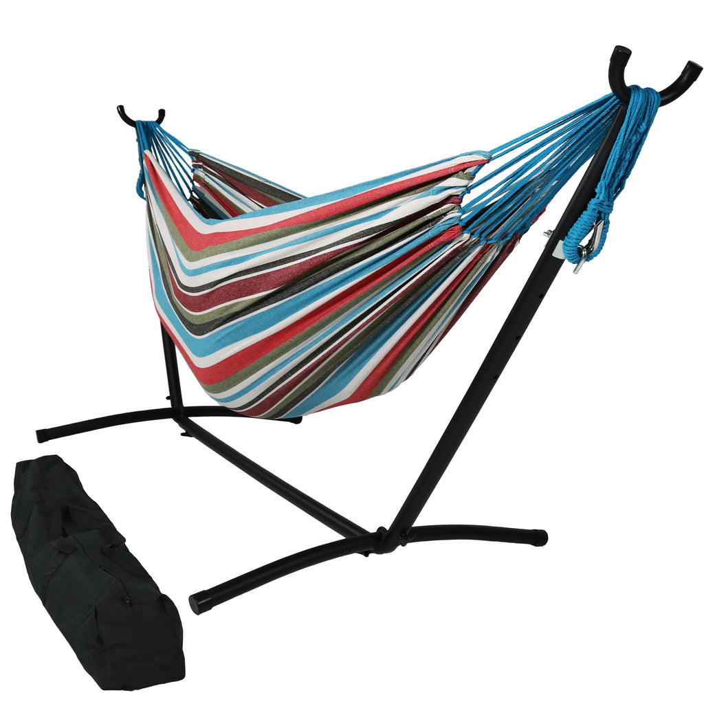 2025 Hamaca Brasileña Doble con Soporte y Bolsa de Transporte Sunnydaze