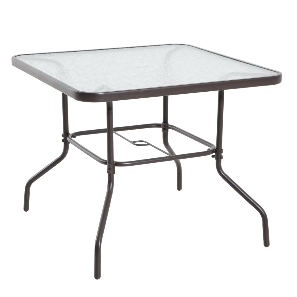 2025 Juego de comedor exterior Mainstays Albany Lane de 6 piezas con sombrilla, acero, rojo
