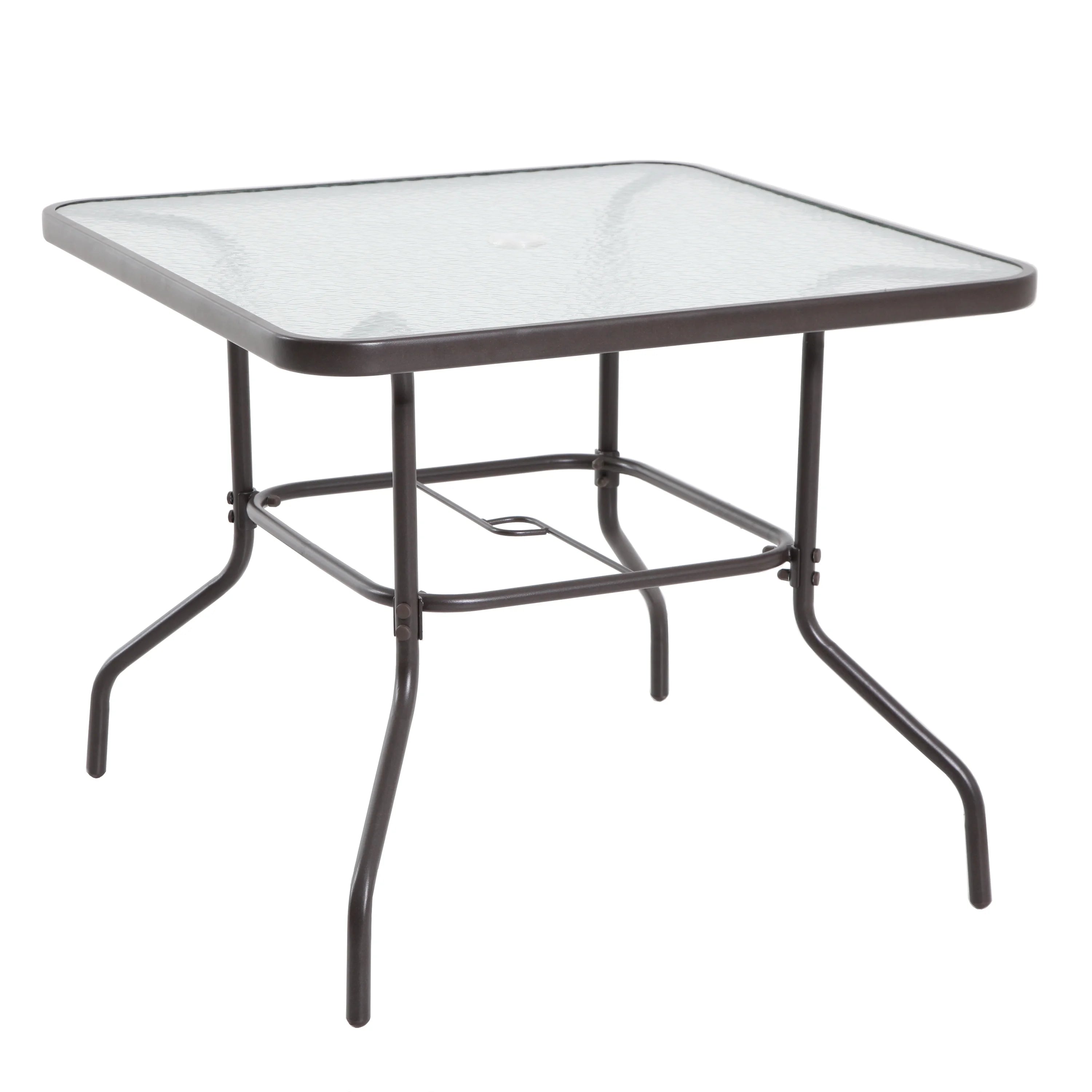 2025 Juego de comedor exterior Mainstays Albany Lane de 6 piezas con sombrilla, acero, rojo