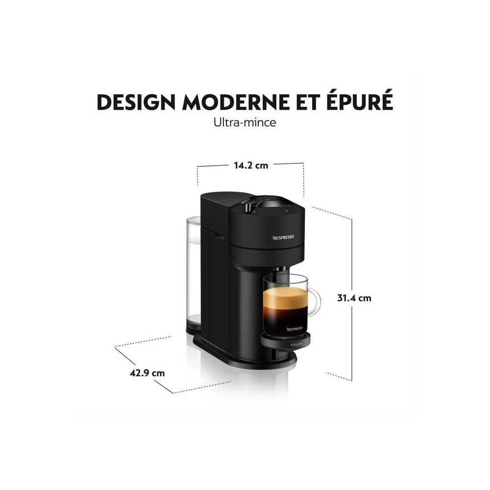 2025 Krups Nespresso Cafetera Vertuo Next de cápsulas, 5 tamaños de tazas, Negro YY4606FD