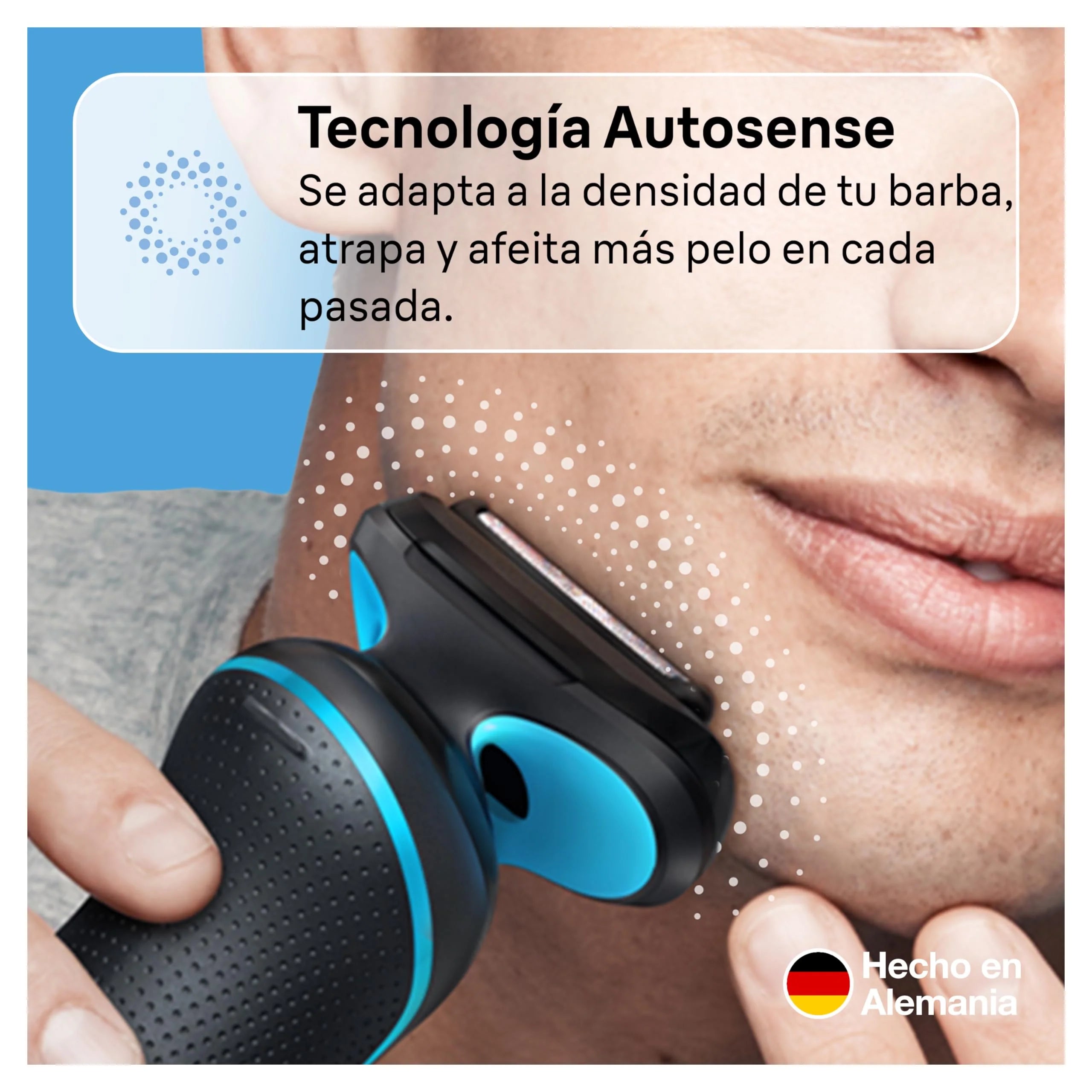 Braun Series 5 Afeitadora Eléctrica Hombre, Máquina de Afeitar Barba con Cabezal y Cuchillas Flexibles, Accesorio Cortabarba Incluido y Base De Carga, Impermeable y Recargable, 51-M4500cs, Gris/Azul