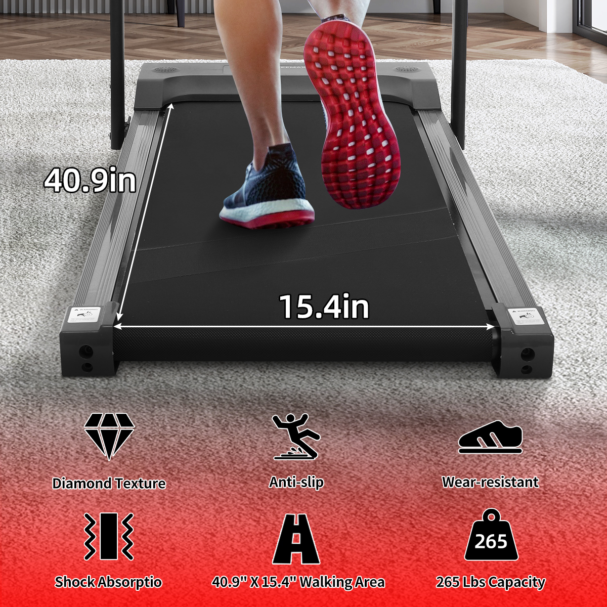 2025 Geemax Treadmill Eléctrica Plegable Compacta para Bajo Escritorio, Máquina de Ejercicio Motorizada, Máquina para Correr y Caminar con Control Remoto para Gimnasio en Casa (0.5-6.0MPH)