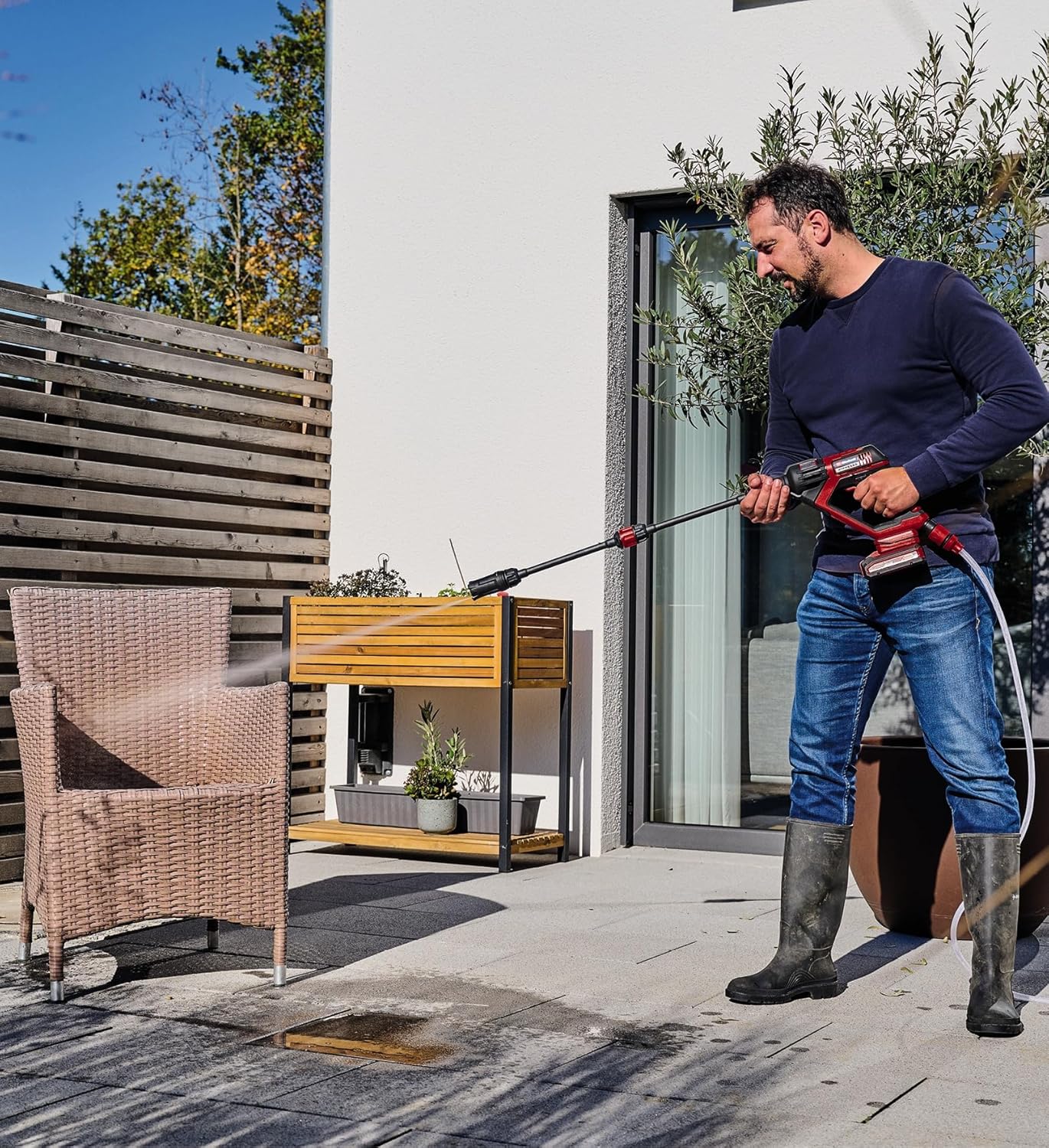 Einhell Pressure Washer Gun with HYPRESSO 18/24.1 Power X-Change Battery (18 V, 24 Bar, Mobile Cleaning and Watering, 240 L/h, Incl. Accessories, Without Battery or Charger)