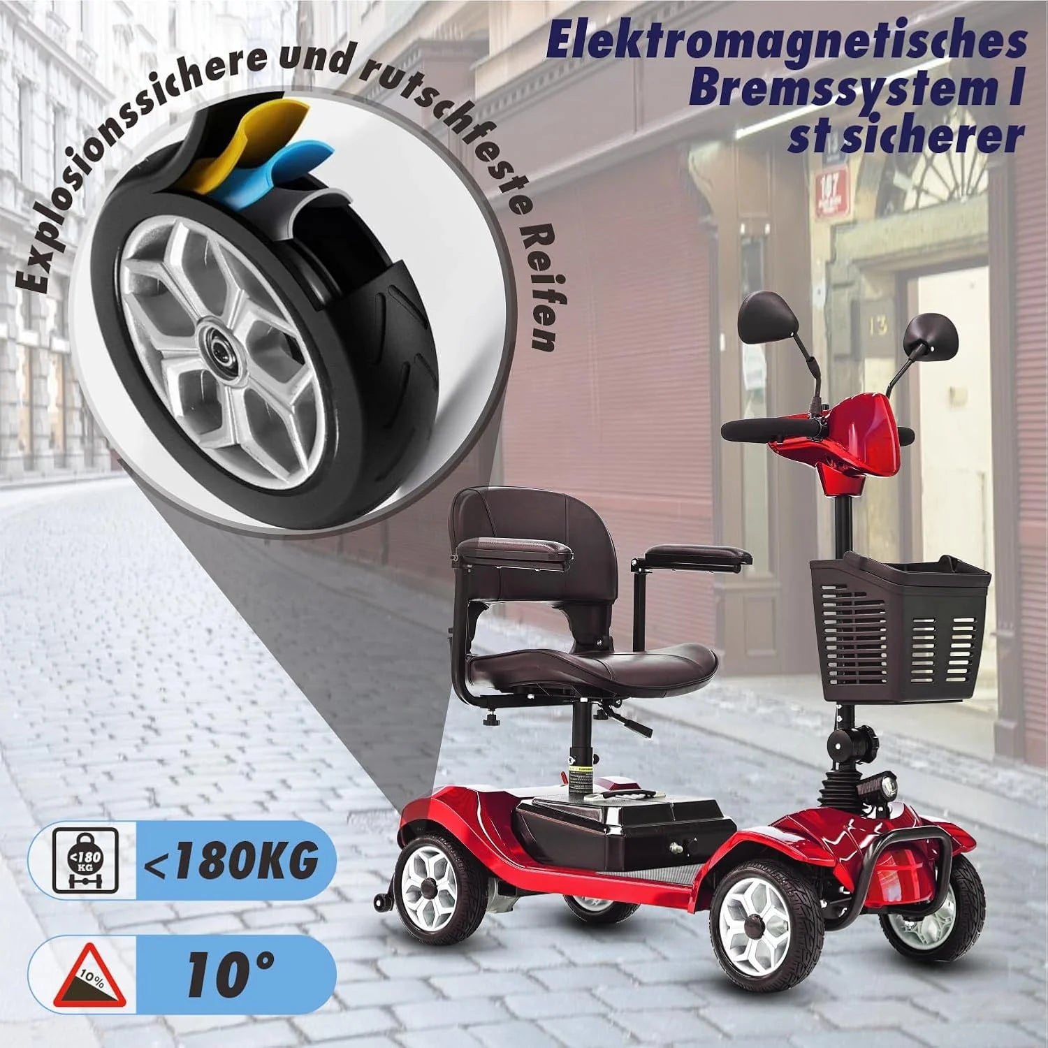 2025 Scooter eléctrico de 4 ruedas – silla de ruedas motorizada compacta y eficiente para adultos y personas mayores