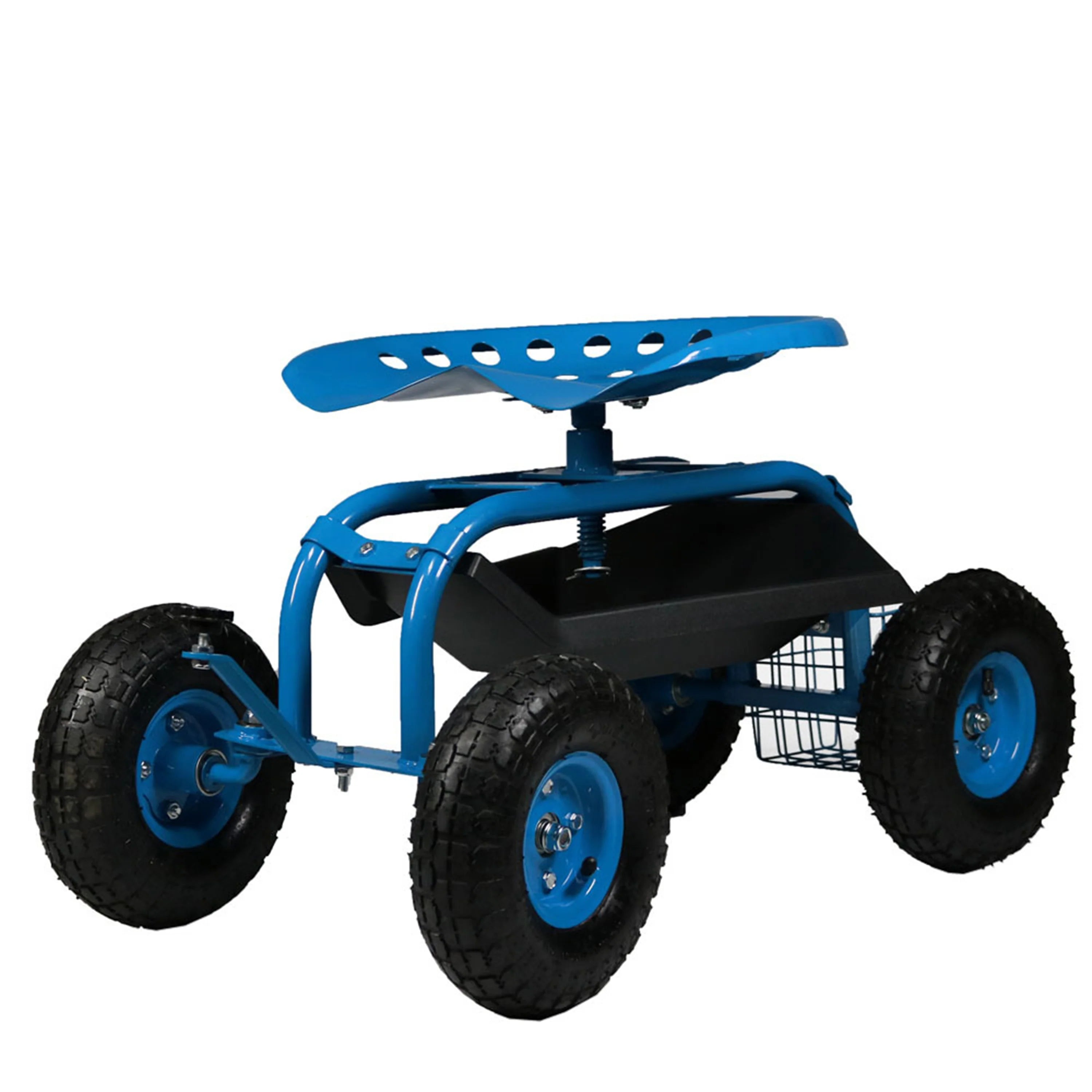 2025 Carrito de Jardín Rodante Sunnydaze con Asiento de Trabajo y Manillar de Dirección