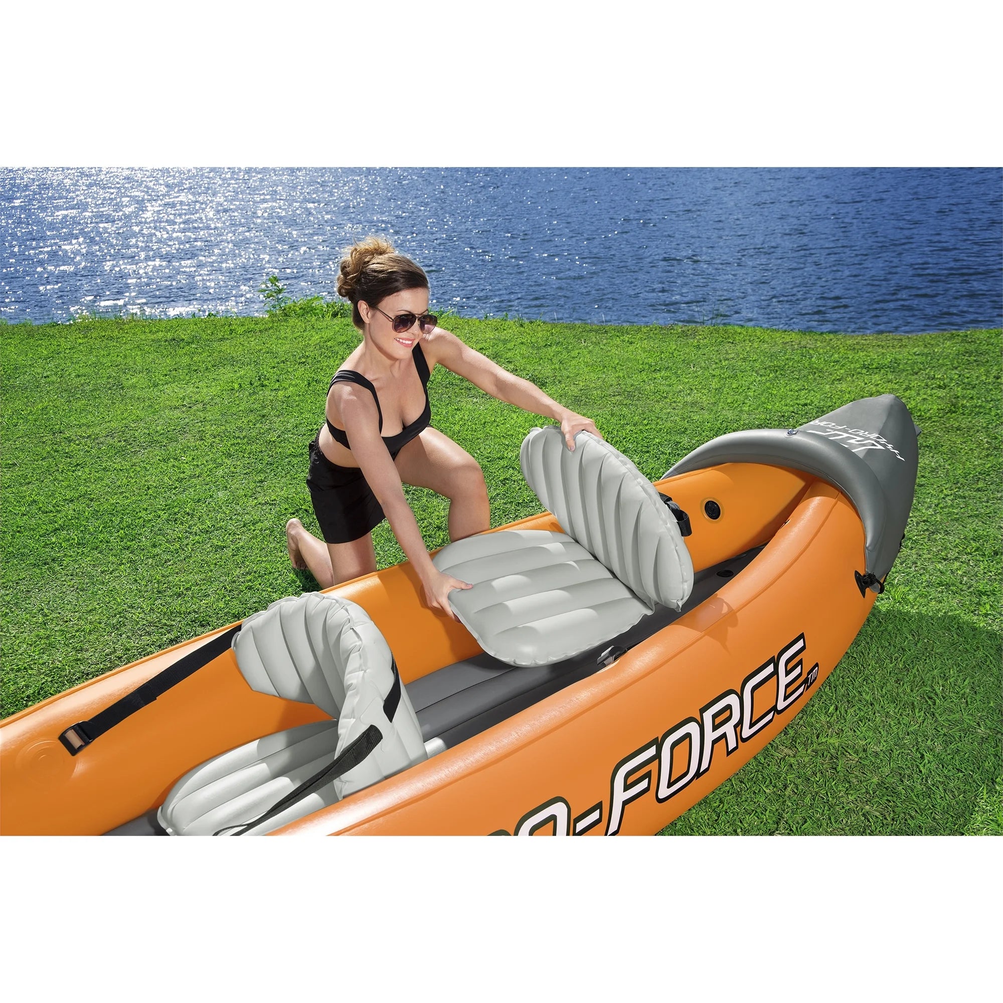 Kayak inflable Bestway Hydro Force Lite Rapid X2: kit para deportes acuáticos al aire libre