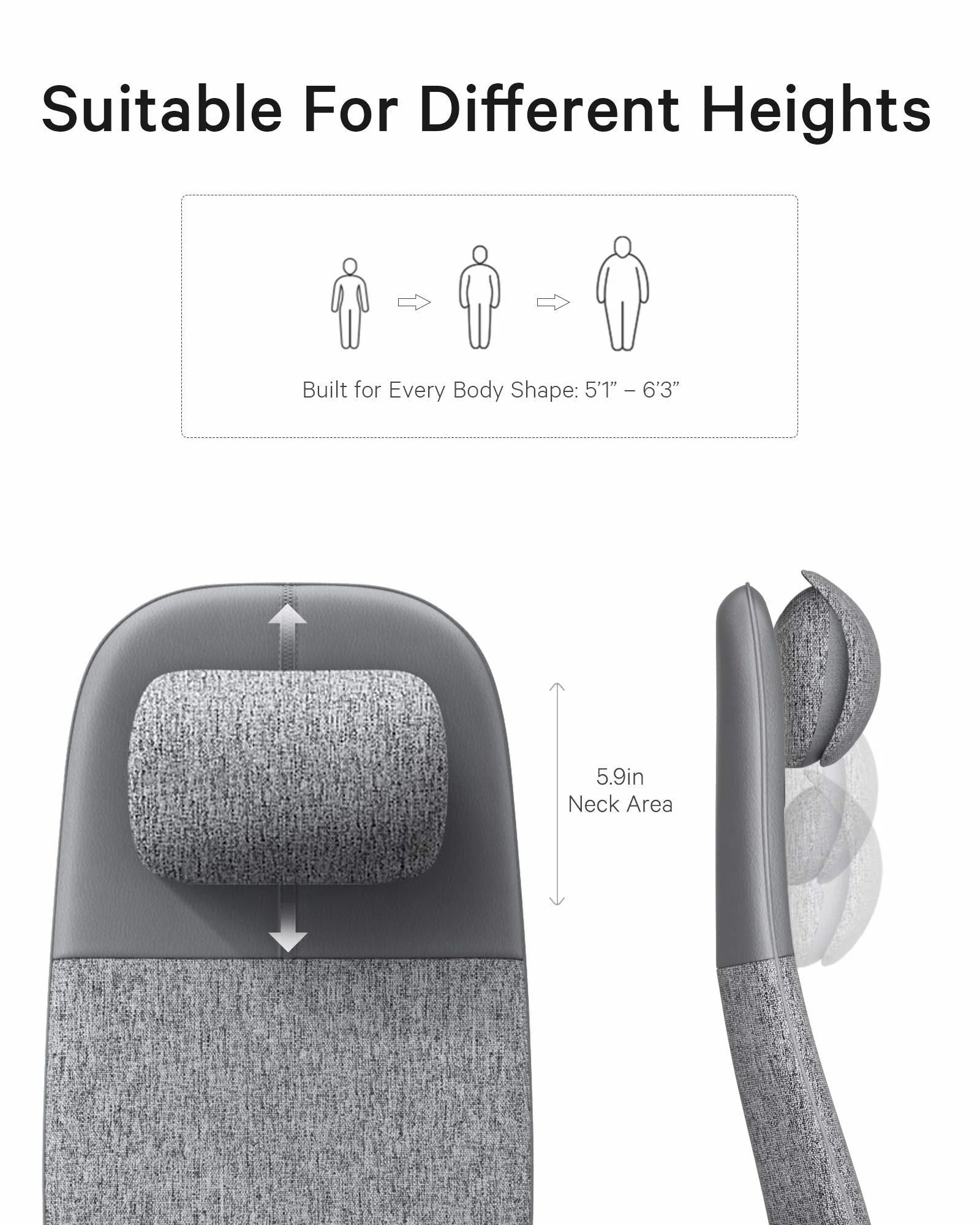 2025 NAIPO oCuzen-S1 Aparato de Masaje Shiatsu para Espalda y Cuello con Masaje Profundo de Amasamiento