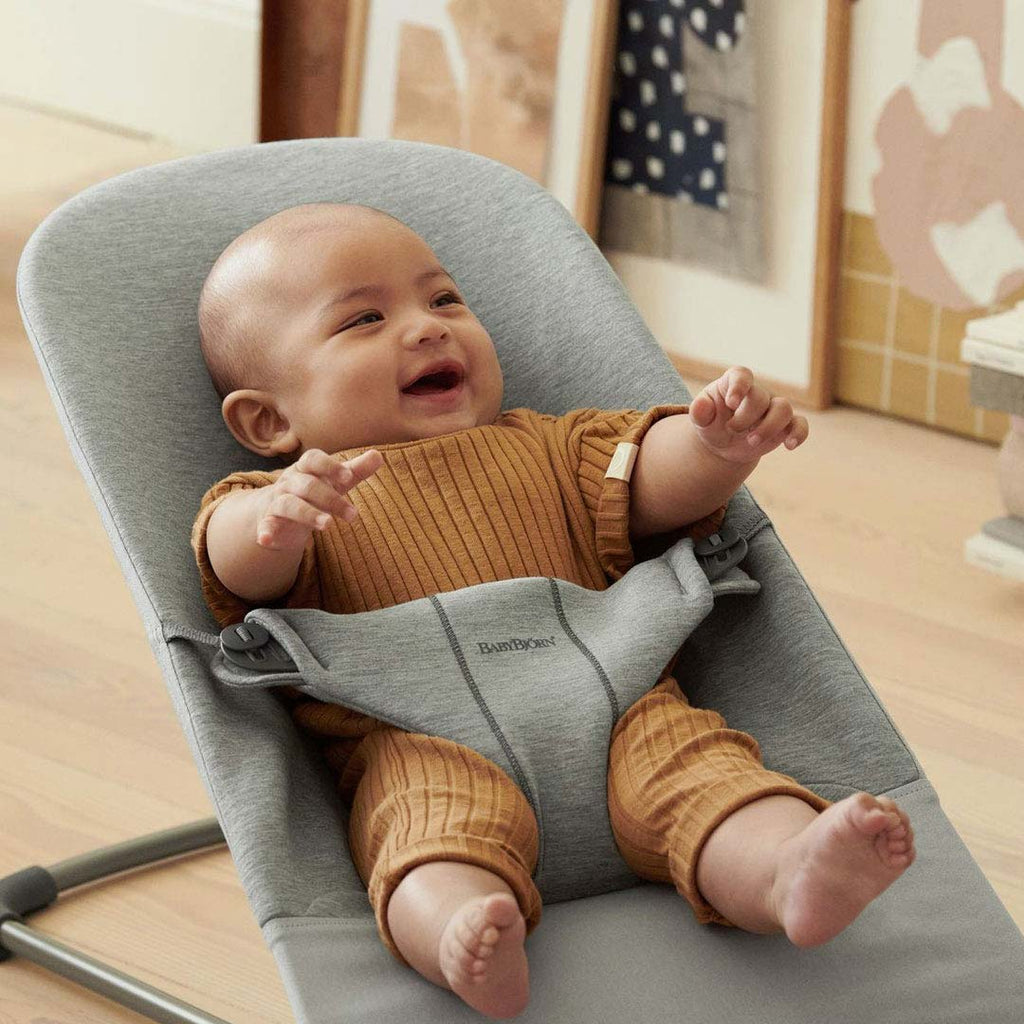 BabyBjörn Bouncer Bliss - 3D Jersey - Gris Claro