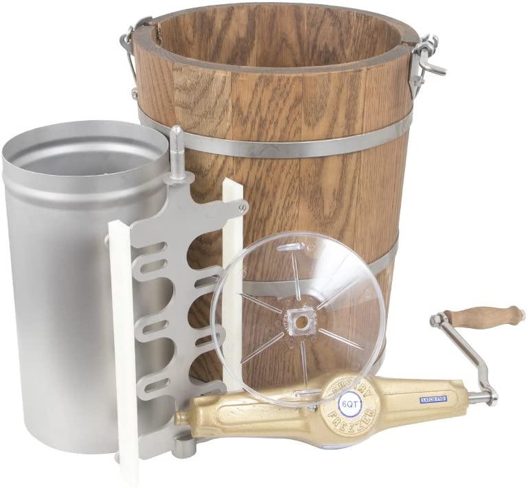 2025 6 qt Maker de Helado Country – Bañera de Madera Clásica – Manivela