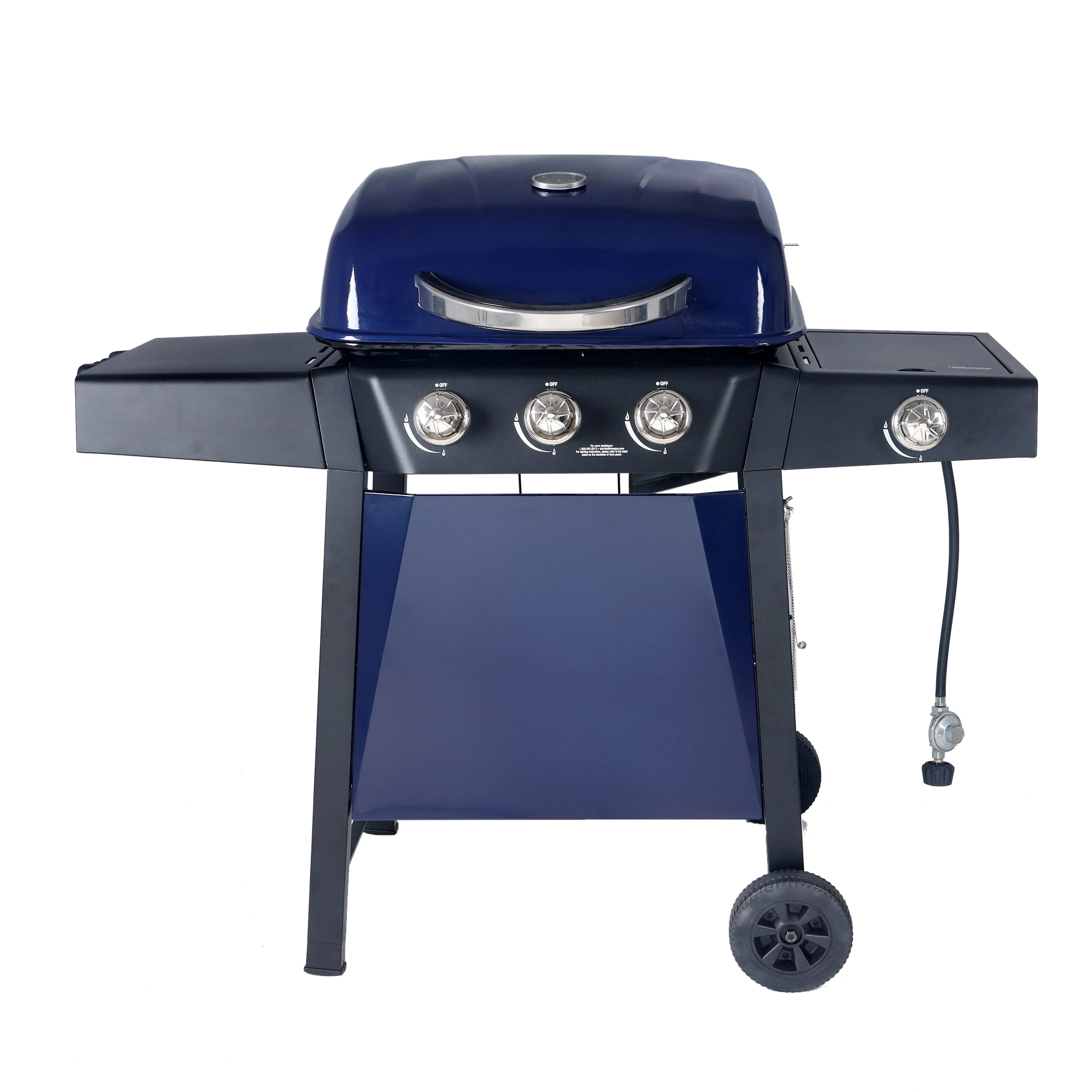 2025 Parrilla a gas RevoAce de 3 quemadores con quemador lateral, color azul zafiro, modelo GBC1729WBS, nueva