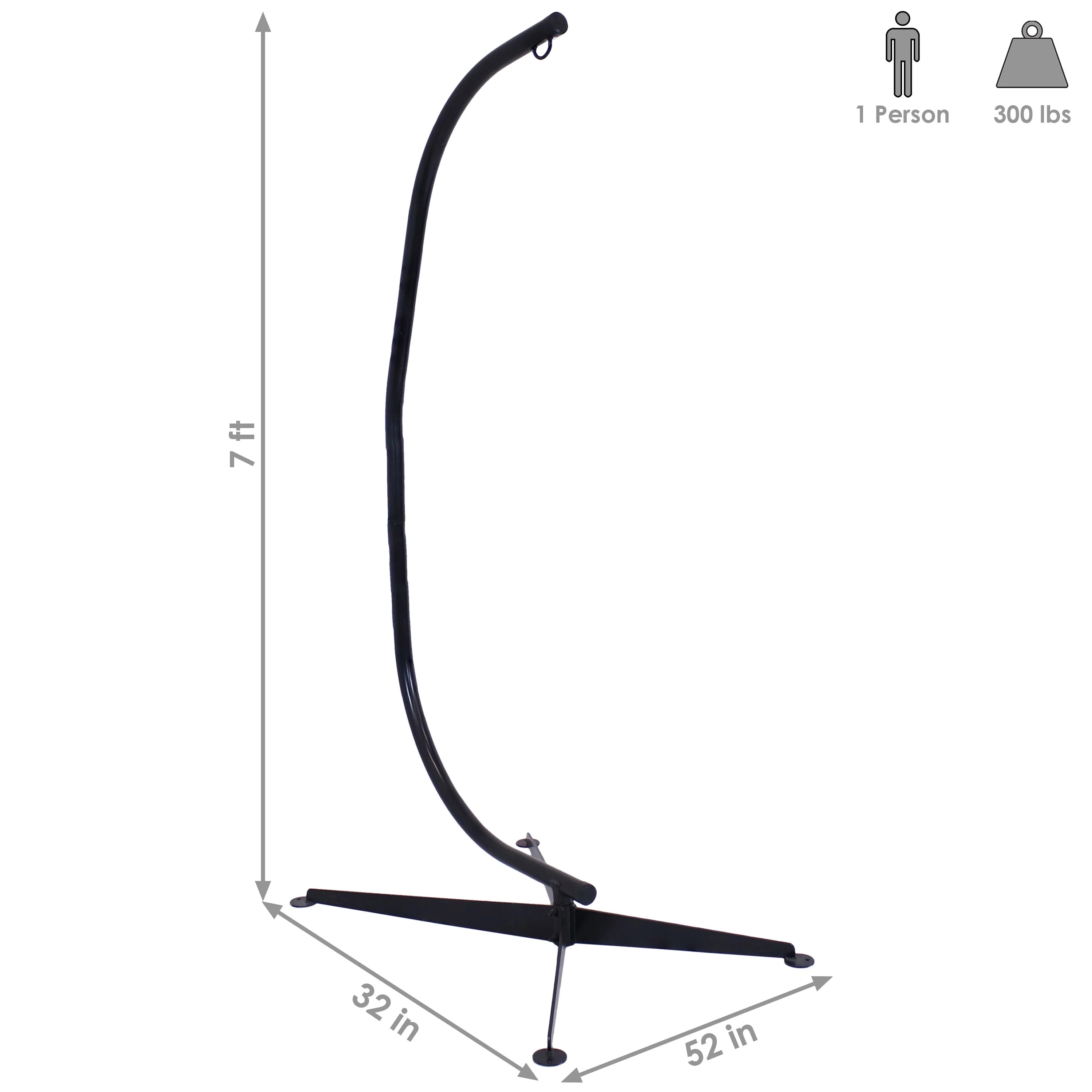 2025 Sunnydaze Hanging C-Stand para Silla Hamaca Colgante