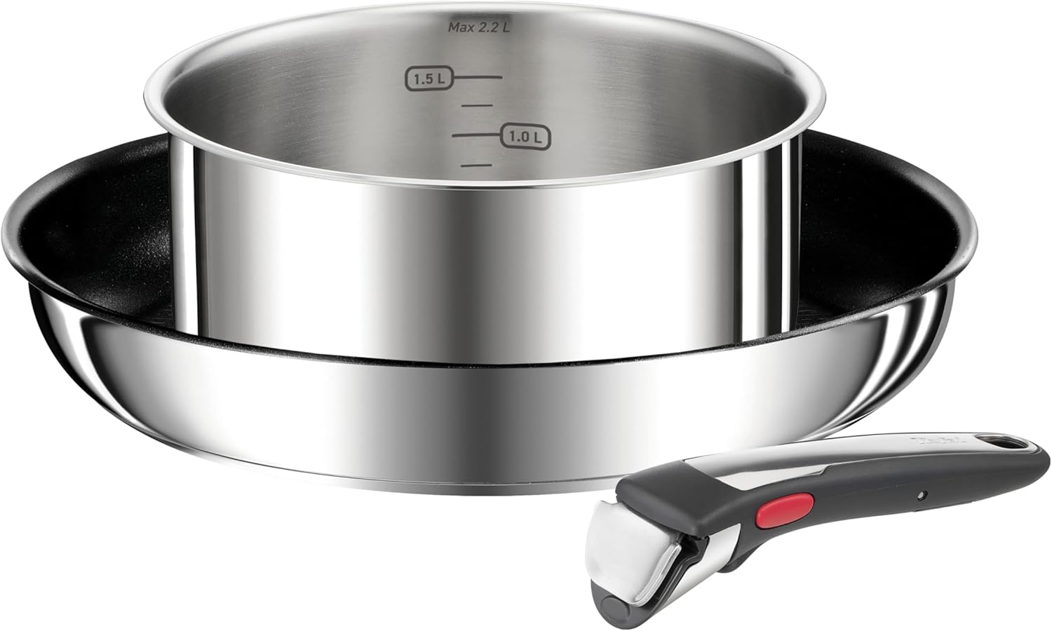 Tefal Ingenio Preference On Set of 2 Frying Pans 24/28 cm + 2 Saucepans 16/20 cm + 24 cm Pot + 26 cm Wok + 2 Removable Handles + 5 Accessories | Induction Safe, Non-Stick, PFOA Free