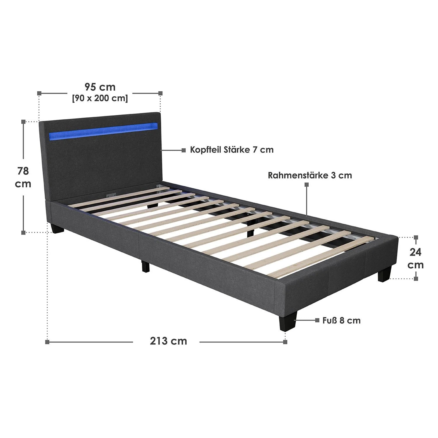 2025 Cama tapizada Verona 120x200 cm en blanco