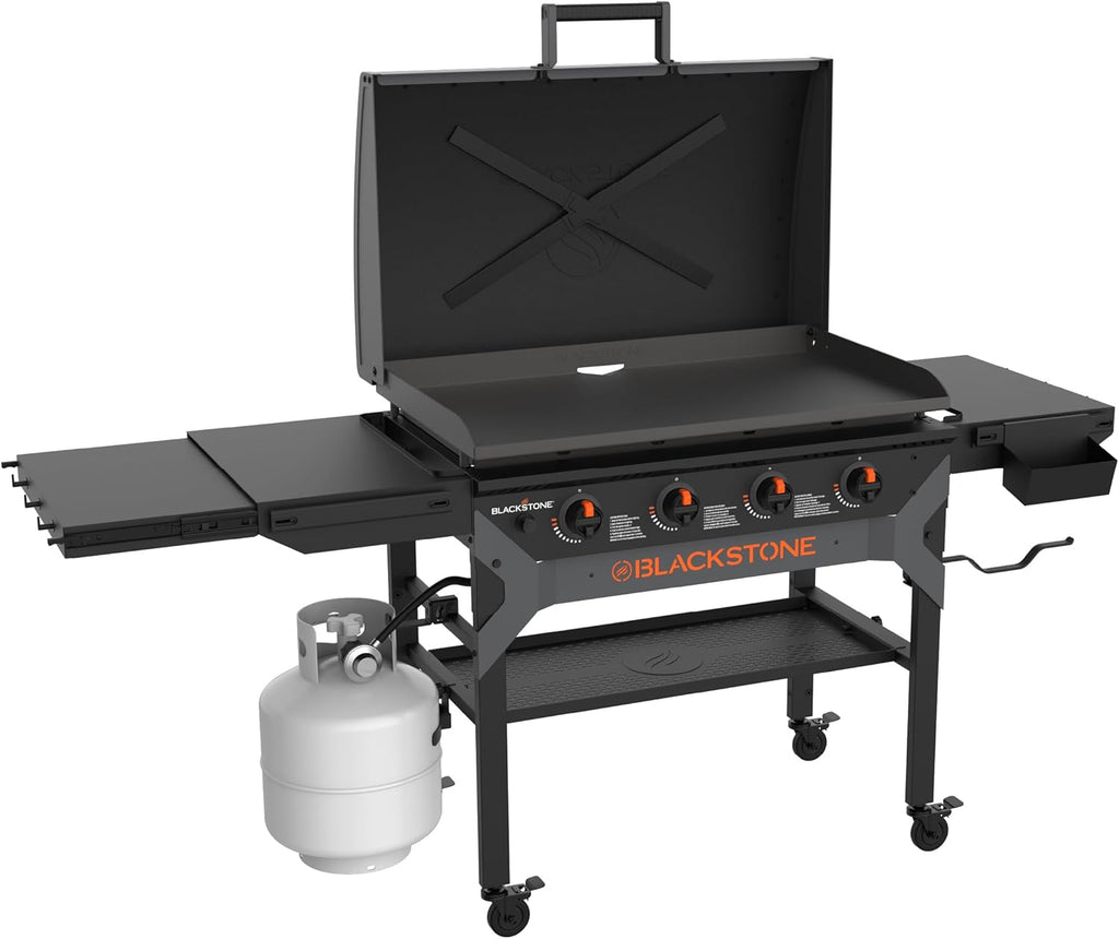 2025 Blackstone 2310 Griddle Omnivore de 36" Forjada en Hierro – Acero Recubierto con Polvo y Tapa Reforzada, Acabado Negro