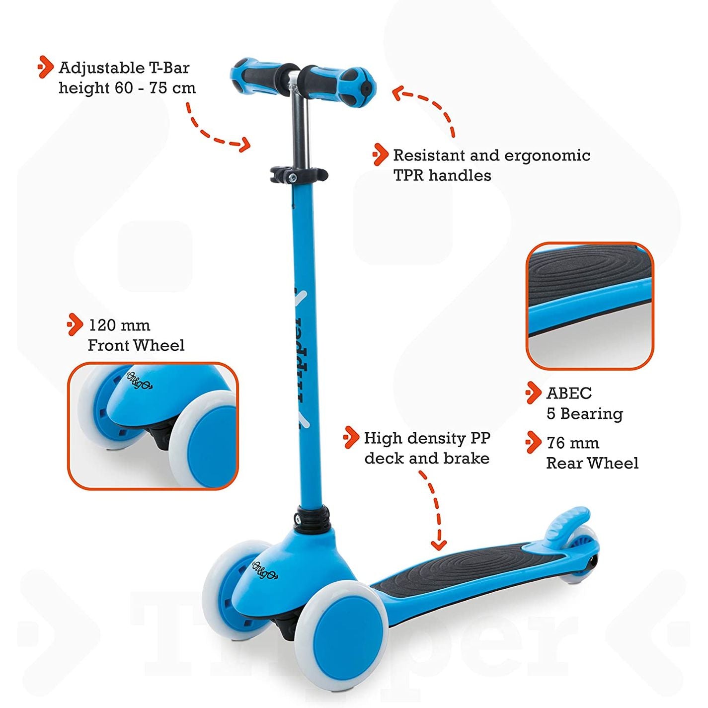 Patinete Tripper 2 Ruedas Delanteras Azul
