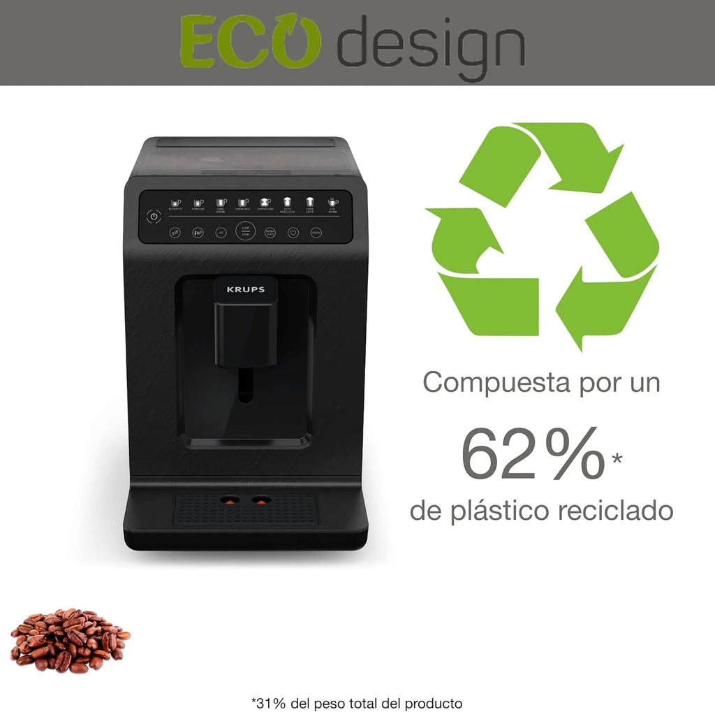 2025 Krups Evidence Eco Design EA897B Cafetera Superautomática 15 Bares