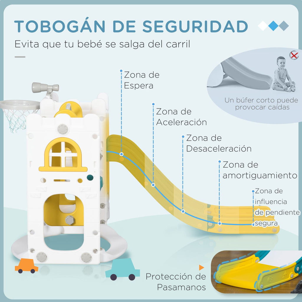 Tobogán Infantil 6 En 1 Con Columpio Y Tobogán Multicolor