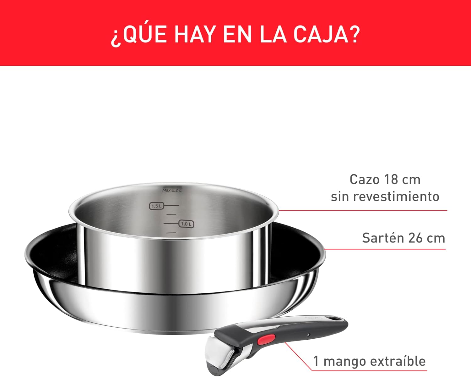 Tefal Ingenio Preference On Set of 2 Frying Pans 24/28 cm + 2 Saucepans 16/20 cm + 24 cm Pot + 26 cm Wok + 2 Removable Handles + 5 Accessories | Induction Safe, Non-Stick, PFOA Free