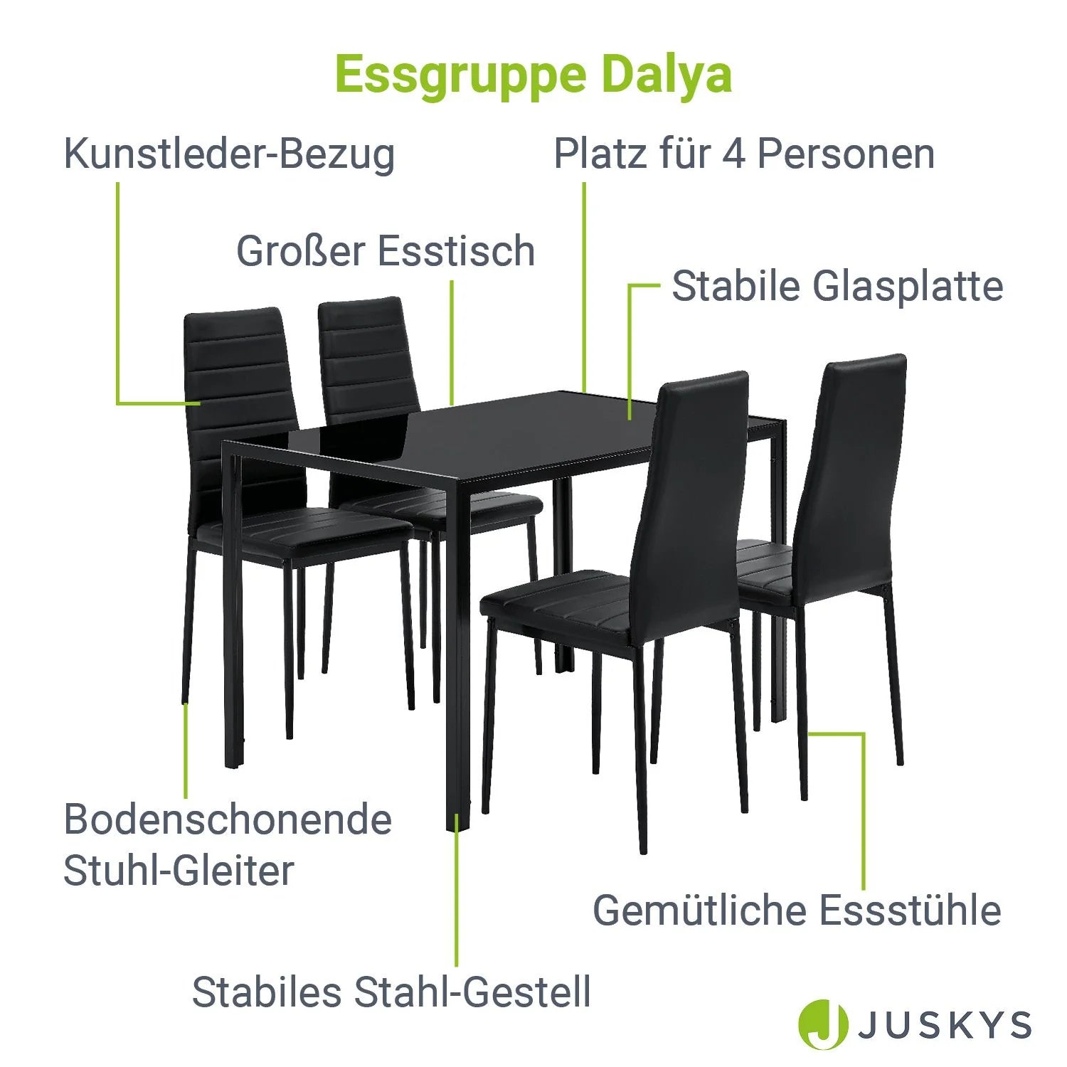 2025 Conjunto de comedor Dalya para 4 personas