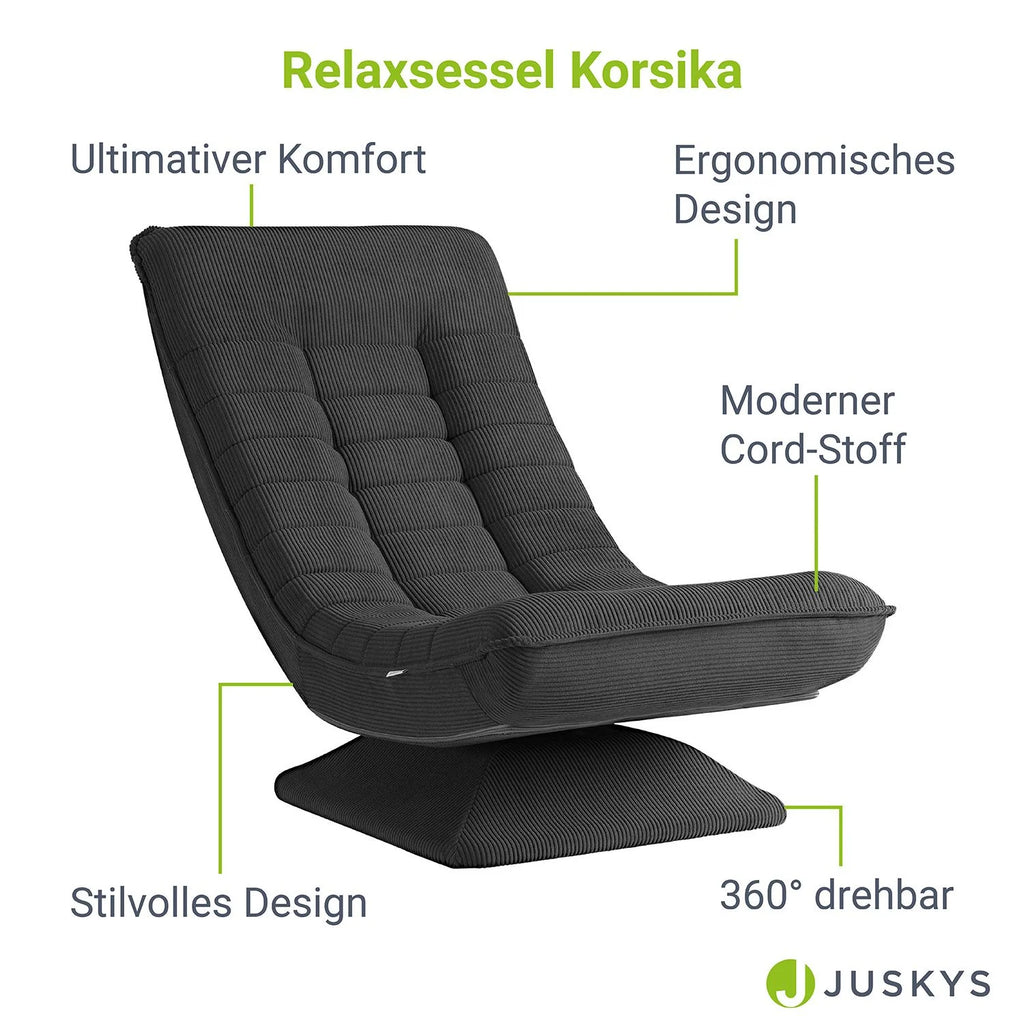 2025 Sillón relax Korsika en terciopelo acanalado