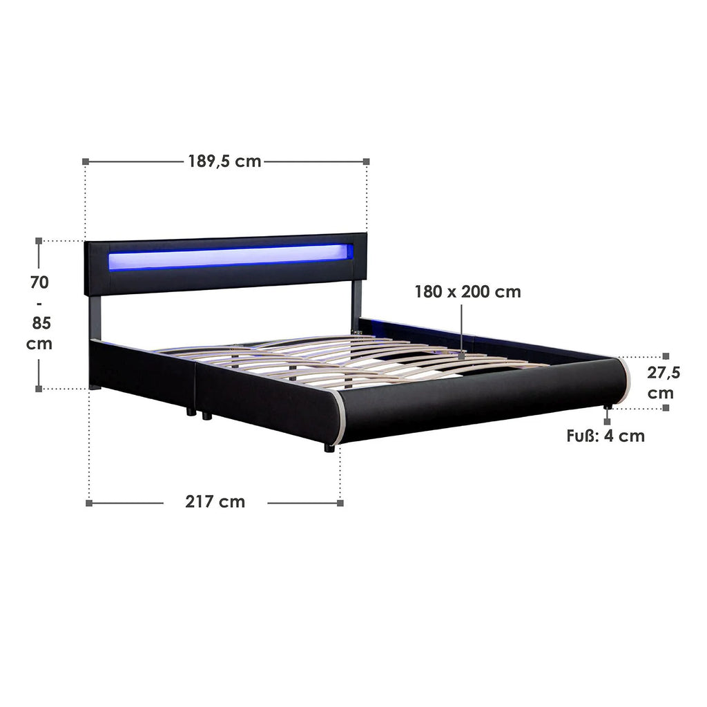 2025 Cama tapizada Sevilla 140x200 cm en blanco