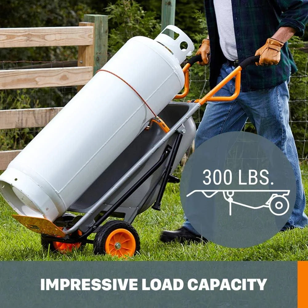 2025 Worx Aerocart 8 en 1 – Carretilla multifuncional, carro de transporte y transpaleta con capacidad de 136 kg