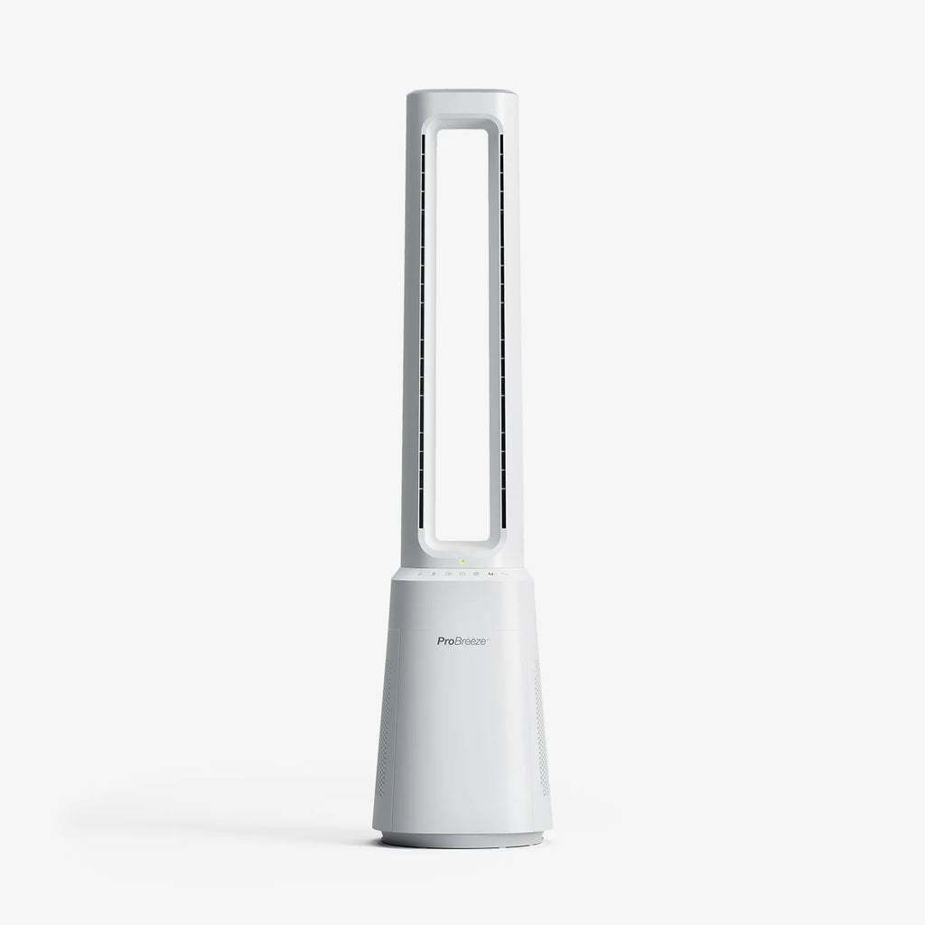 Ventilador torre sin aspas premium OmniAir 41" con purificador de aire - Blanco