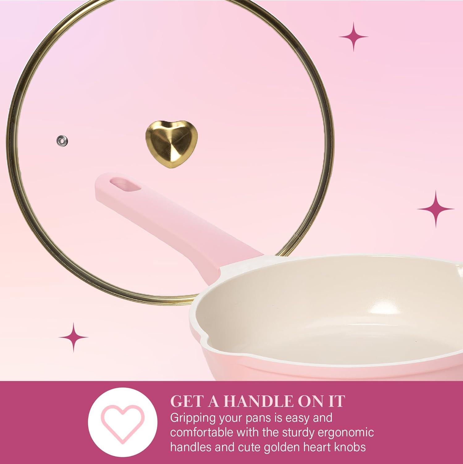 Paris Hilton Cast Aluminum Cookware Set, Pink