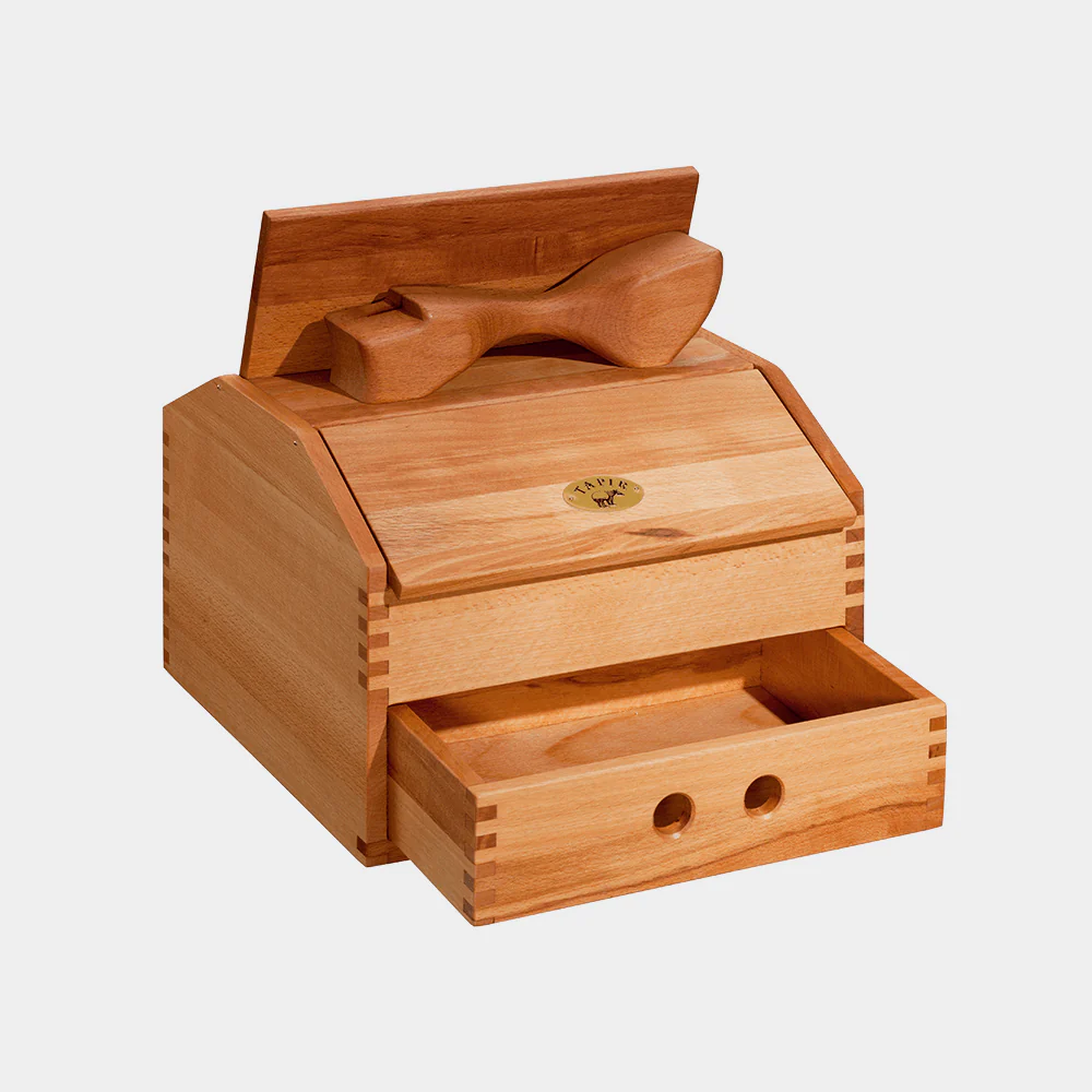 2025 Caja para betún de madera de haya aceitada