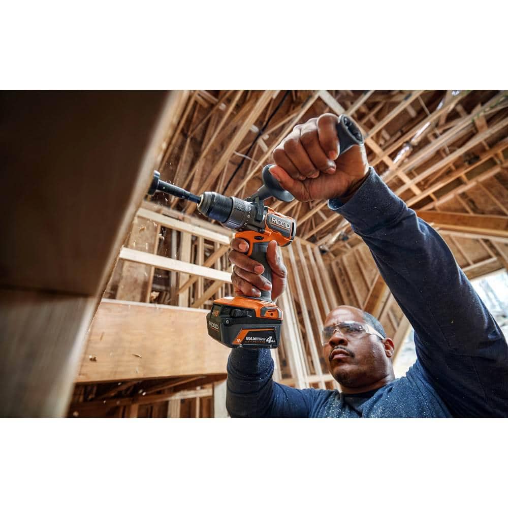 2025 RIDGID Kit Combo 18V sin escobillas de 9 herramientas con (2) baterías de 2.0 Ah y (1) batería de 4.0 Ah, cargador y bolsa para herramientas R96265N
