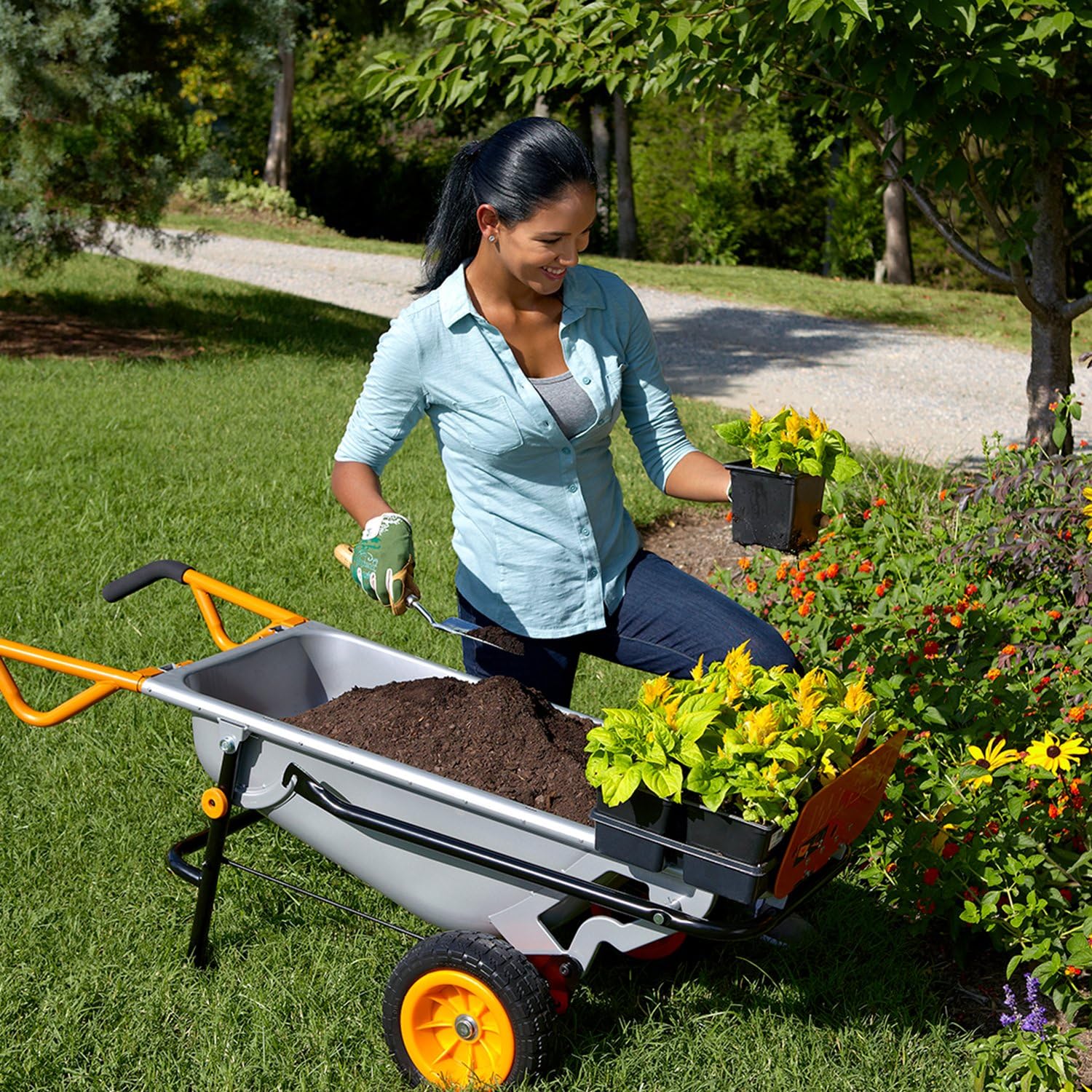 2025 Carro de Jardín 8-en-1 Worx WG050 Aerocart, Carretilla/Dolly Resistente