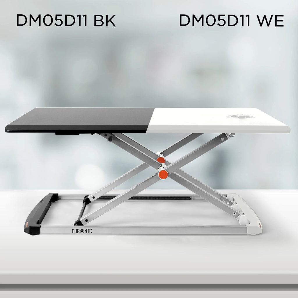 2025 Duronic Escritorio ajustable DM05D11 WE (blanco) | Estación de trabajo de escritorio con altura regulable | Superficie 74 x 43 cm | Ajuste de altura de 5 a 40 cm | Compatible con PC, ordenador o portátil | Convertidor ergonómico de escritorio