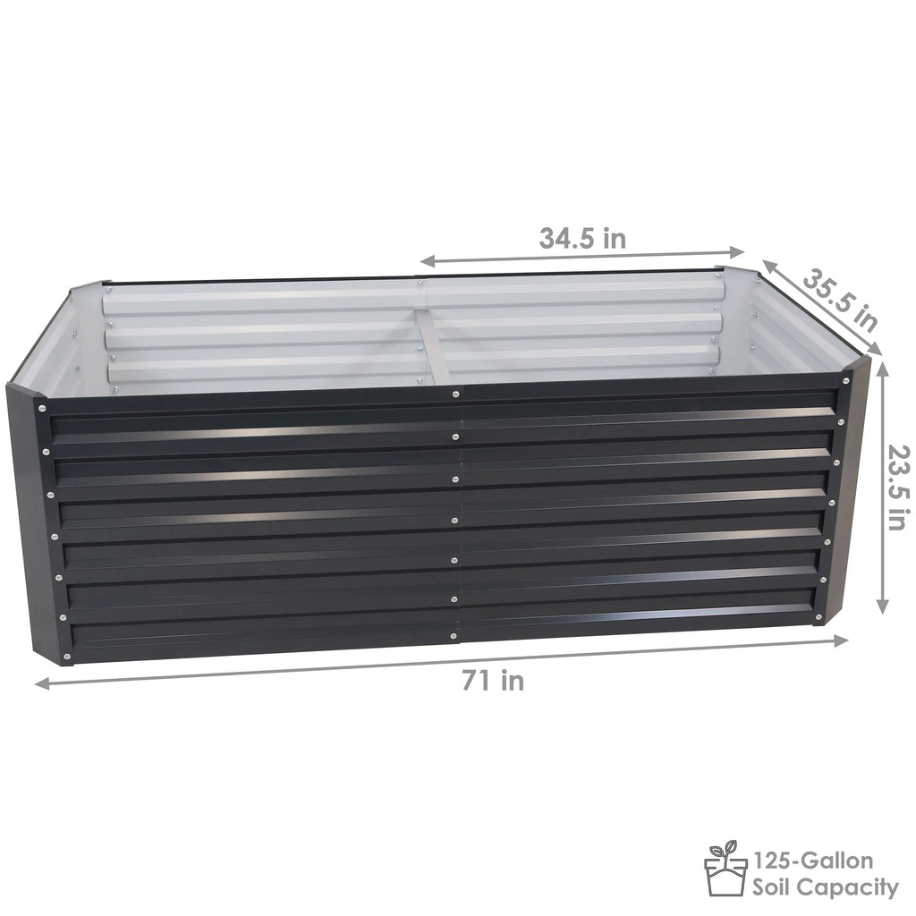 2025 Cama Elevada Rectangular para Jardín Sunnydaze de Acero Galvalume - 180 cm