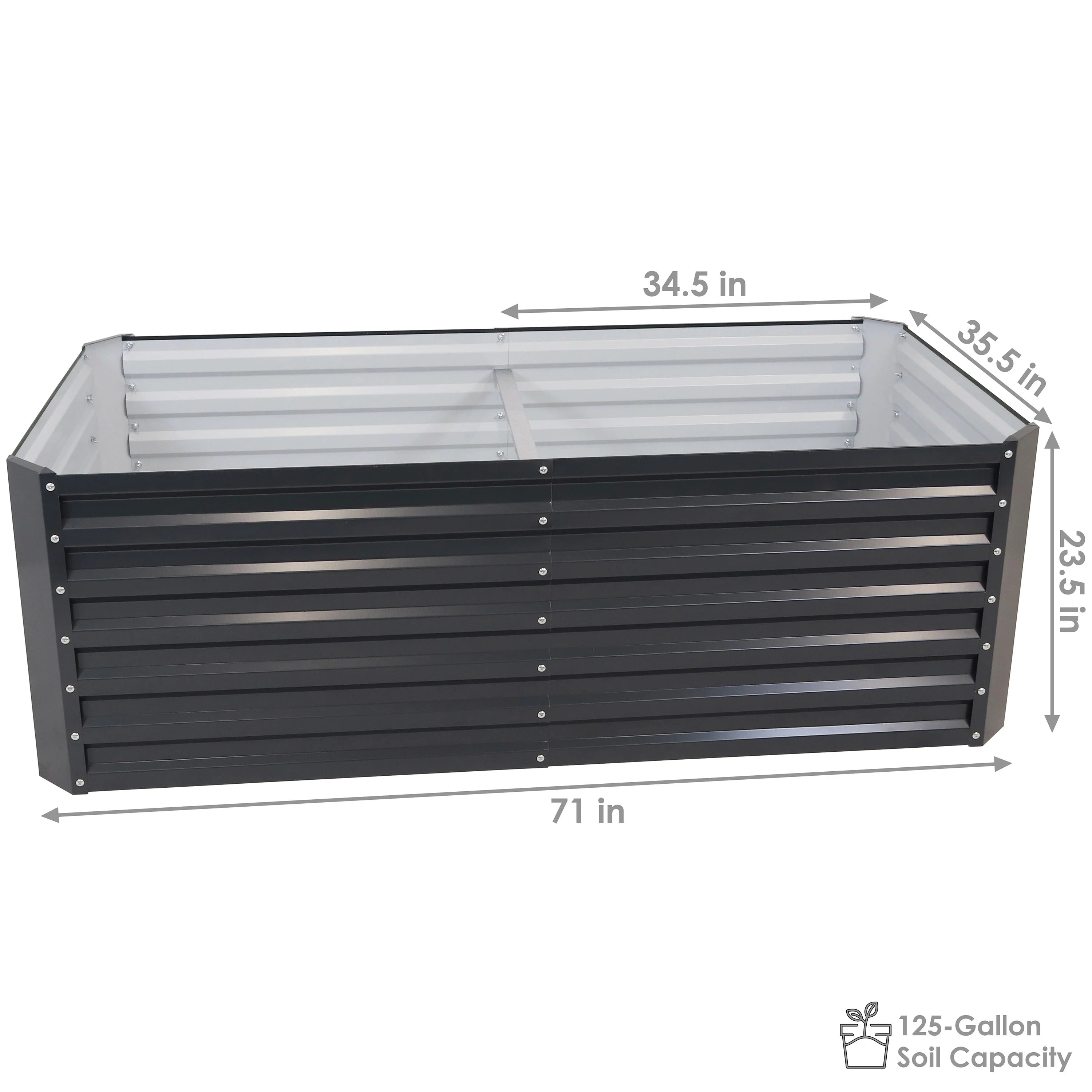 2025 Cama Elevada Rectangular para Jardín Sunnydaze de Acero Galvalume - 180 cm