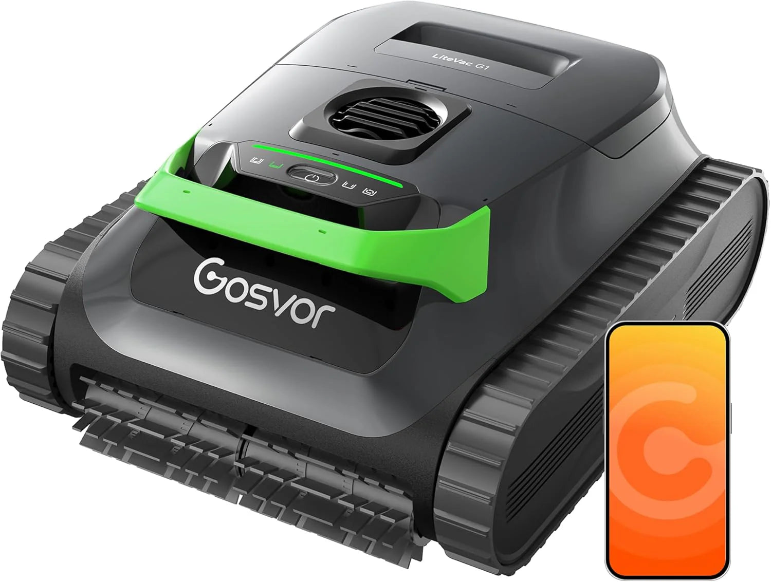 Gosvor (Nuovo 2026) Robot Pool Cleaners and Walls, Double Filtration, Intelligent Planning Routes, 5 Modes, App Control, 200 Min Autonomy, Water Line and Shallow Area, Grey Orange