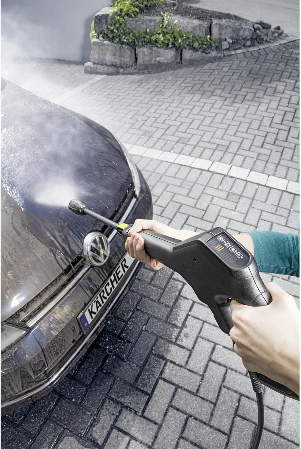 Kärcher K 3 Power Control pressure washer, pressure: 120 bar, flow rate: 380 l/h, yield: 25 m²/h, water filter, weight: 4.4 kg, high-pressure gun and hose, lance, turbo nozzle