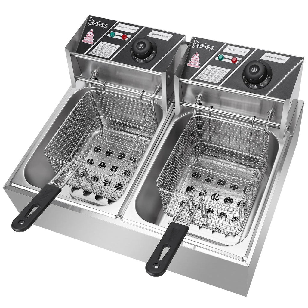 Freidora profesional de acero inoxidable SalonMore de 5000 W, capacidad de 12,7 cuartos con cesta extraíble