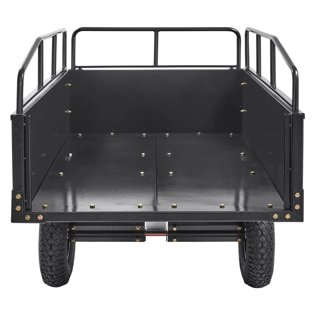 Remolque utilitario volquete VEVOR para ATV – 680 kg, 425 L – acero resistente con barandillas removibles