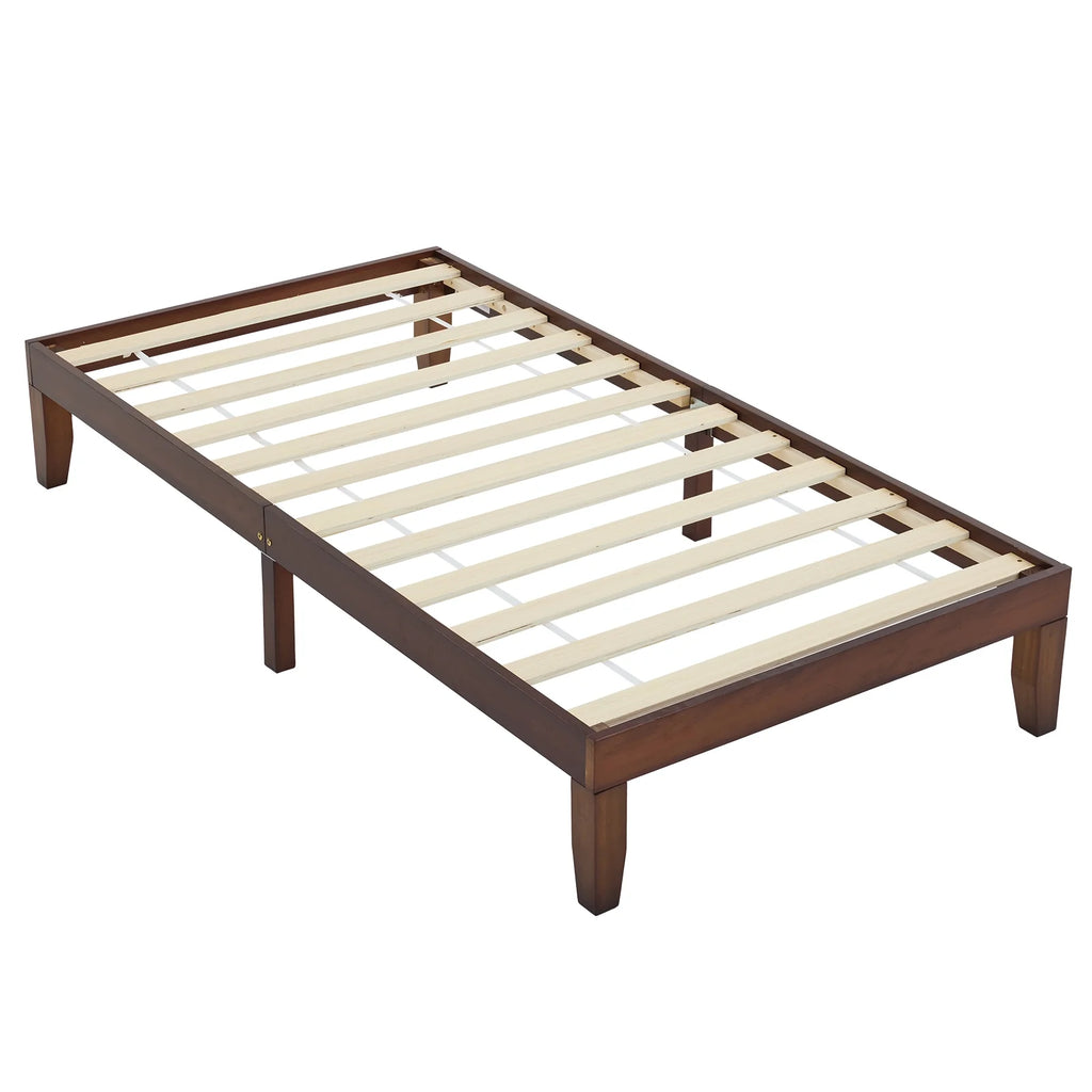 2025 Estructura de cama individual de madera con acabado marrón – diseño robusto y sencillo, 197,2 x 96,5 x 30,5 cm – ideal para habitación infantil.