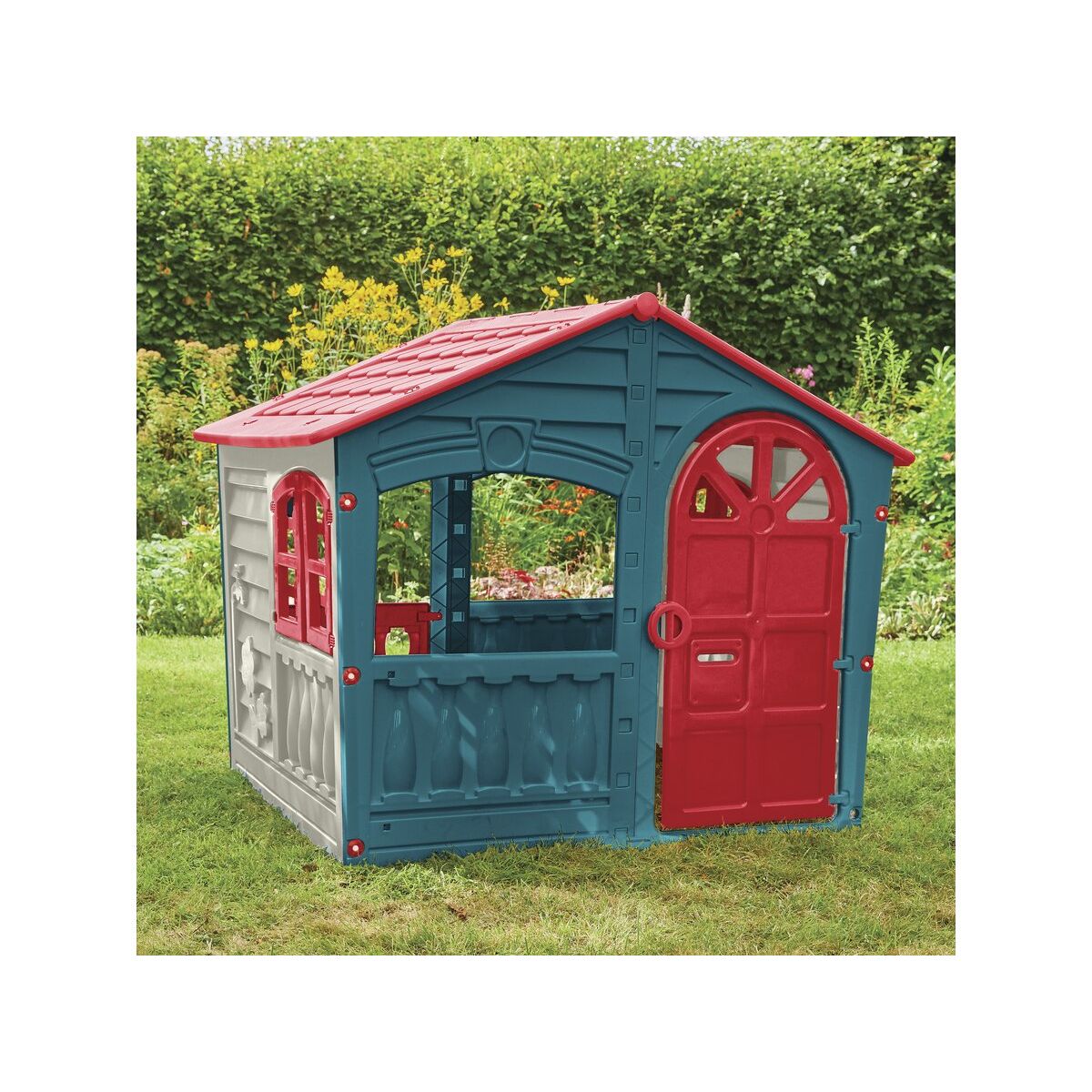 Casita Para Niños De Plastico "fun" - 1,40 X 1,11 X 1,15 M - Azul