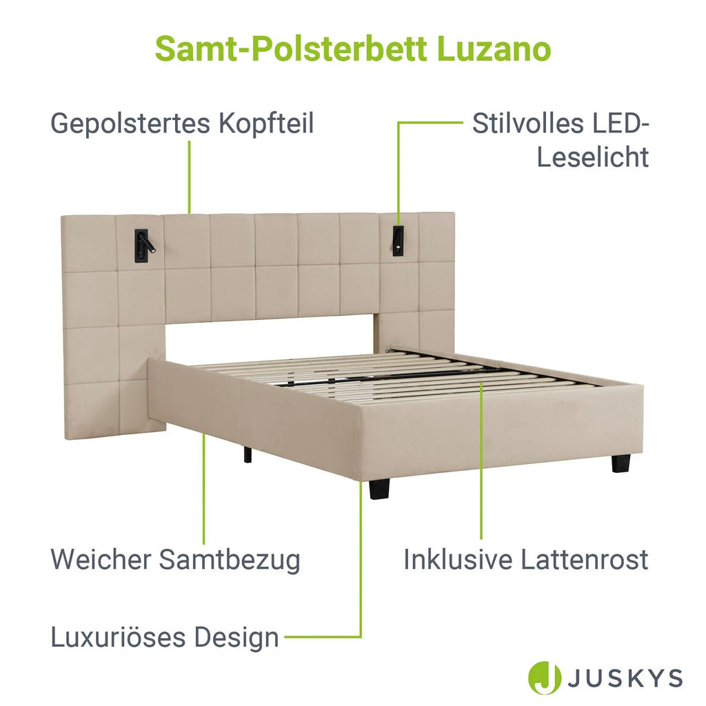 2025 Cama tapizada en terciopelo Luzano