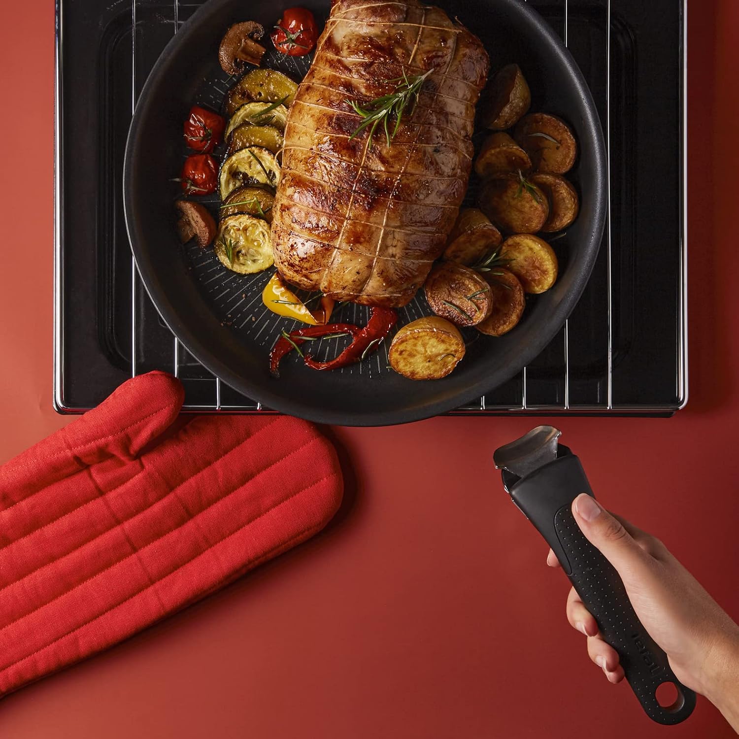 Tefal Ingenio Unlimited On - Juego de 3 Cazos 16/18/20 cm + Mango extraíble | Apto inducción, antiadherentes, revestimiento titanio, Thermo-signal, sin PFOA, apto lavavajillas y horno