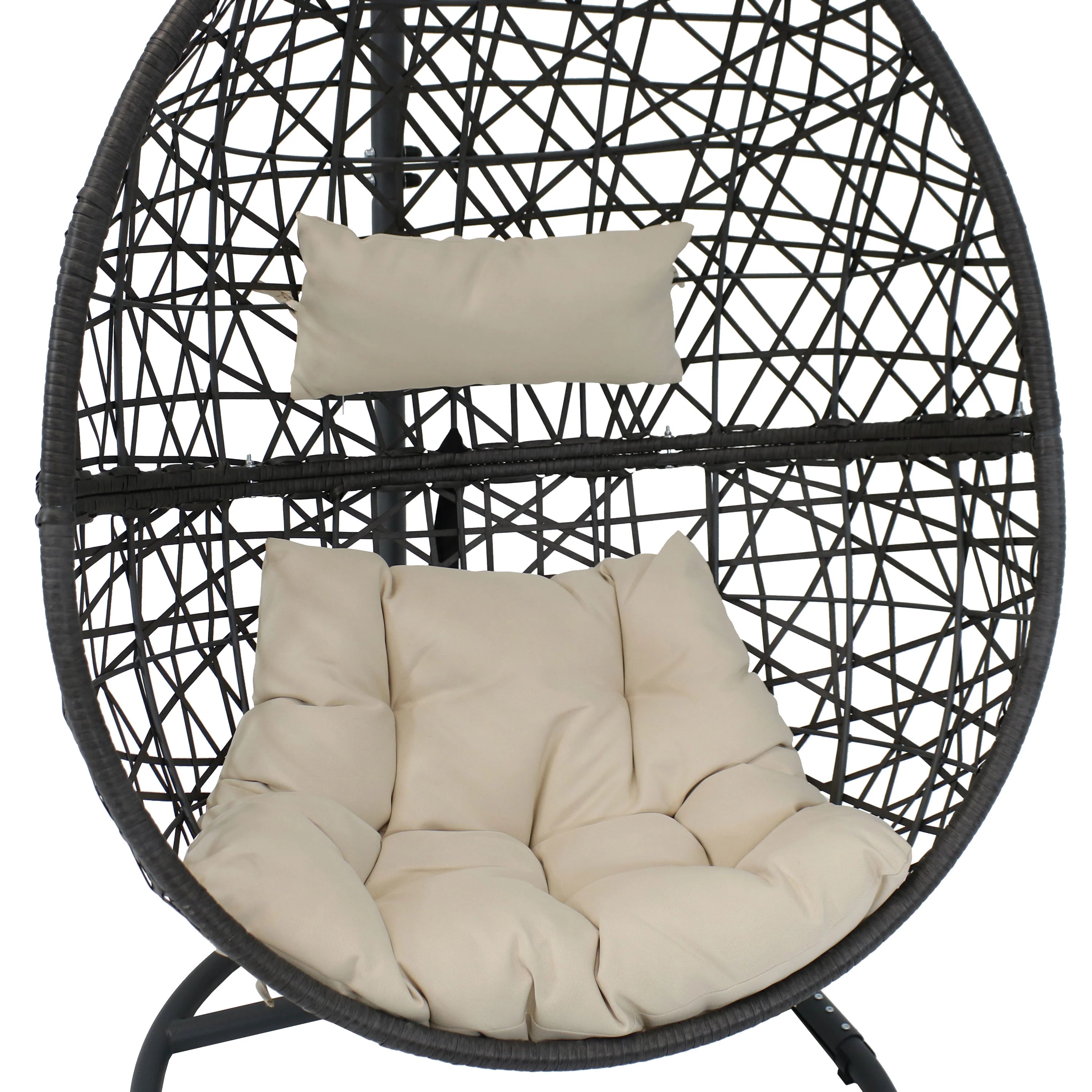 2025 Silla Colgante Sunnydaze Caroline en Forma de Huevo con Estructura de Acero y Cojín