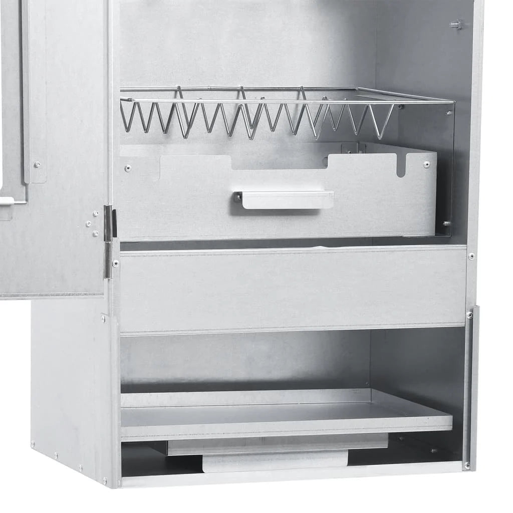 2025 Ahumador 44,5 x 29 x 83 cm con mesa 40 x 28 x 44,5 cm galvanizado – Armario para ahumar plateado