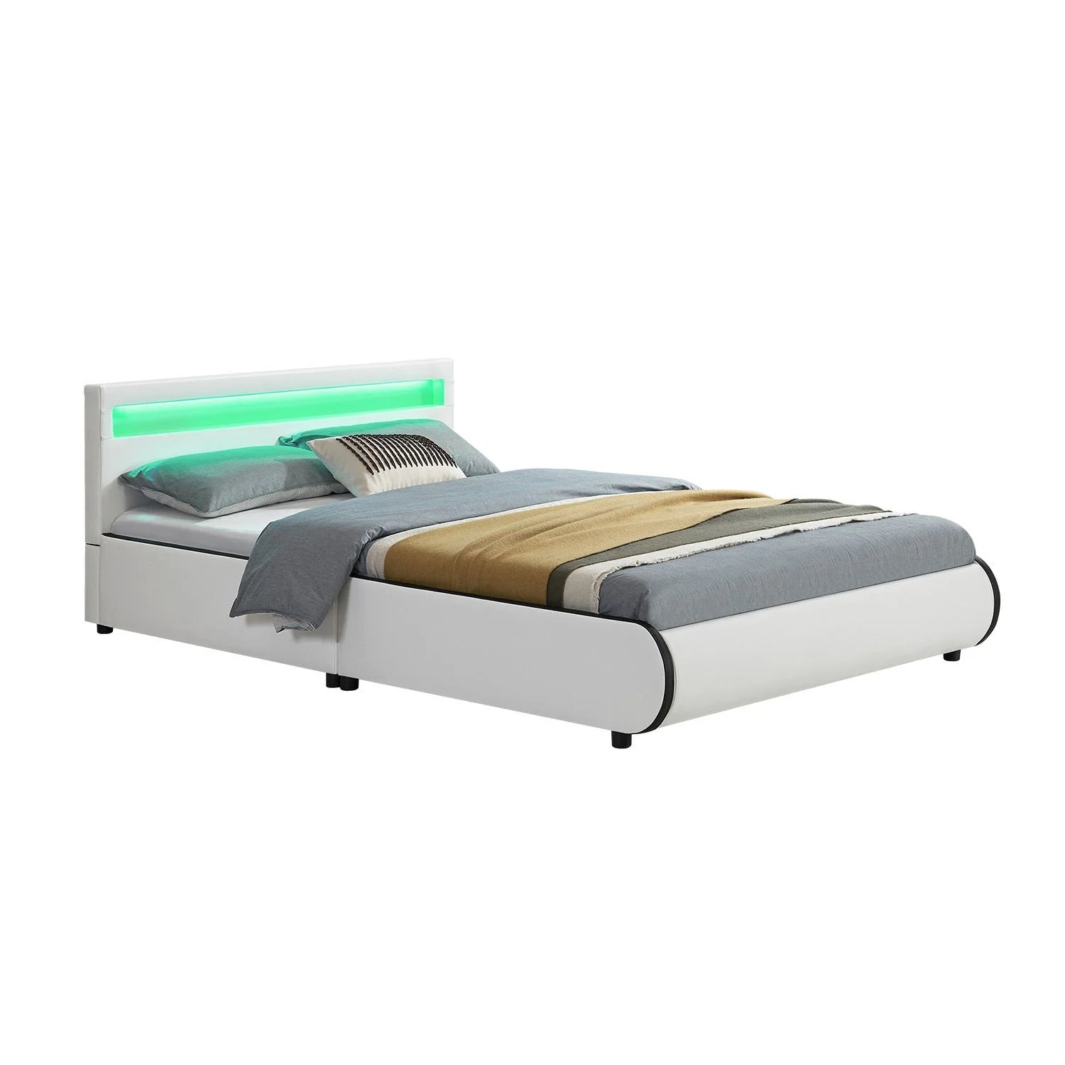 2025 Cama tapizada Sevilla 140x200 cm en blanco